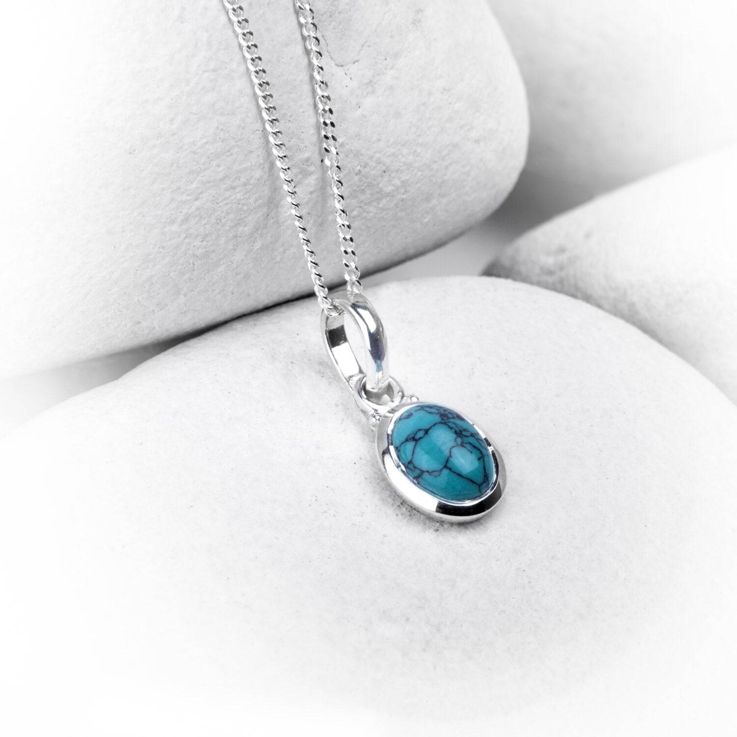 Oval Turquoise Jewellery Set in Sterling Silver