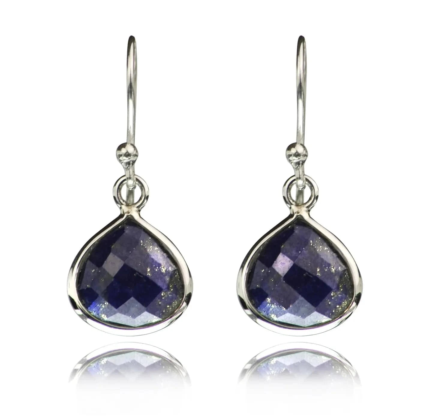 Teardrop Earrings with Lapis Lazuli in Sterling Silver