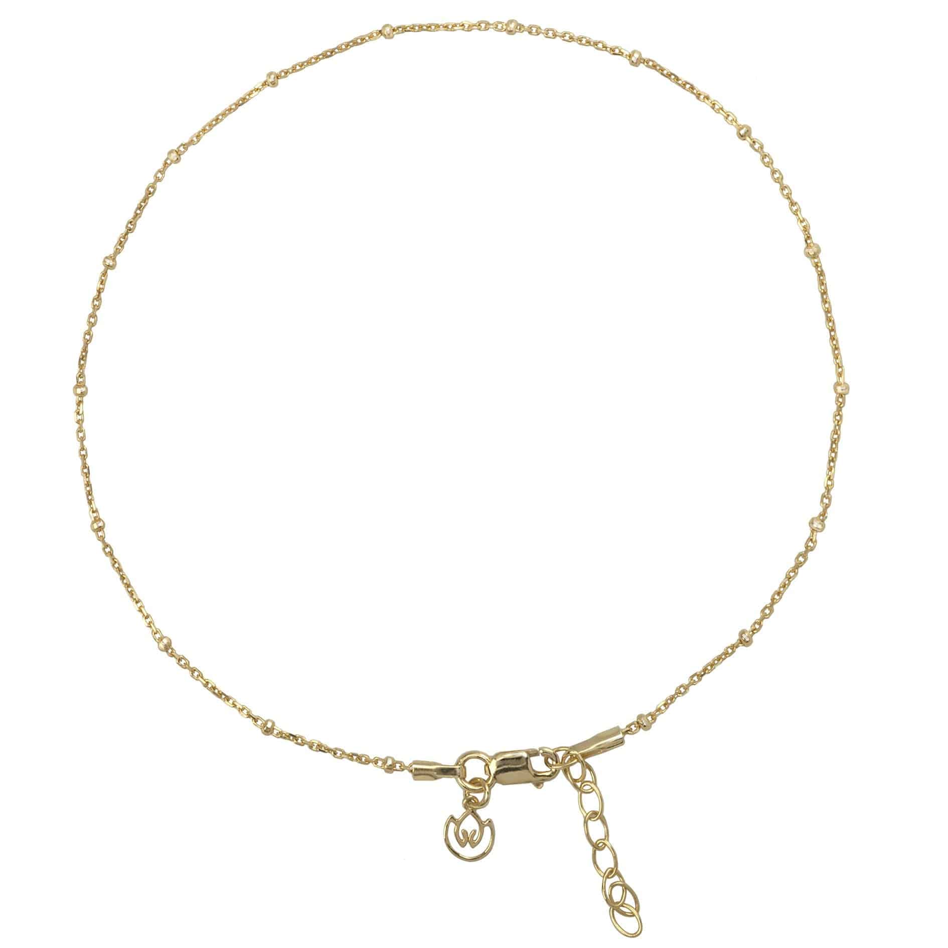 Satellite Chain Anklet in Sterling Silver and Gold Vermeil