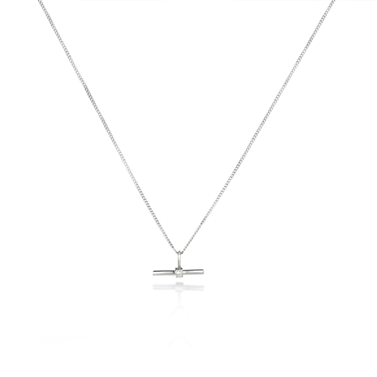 The Equilibrium Bar Charm Necklace In Sterling Silver