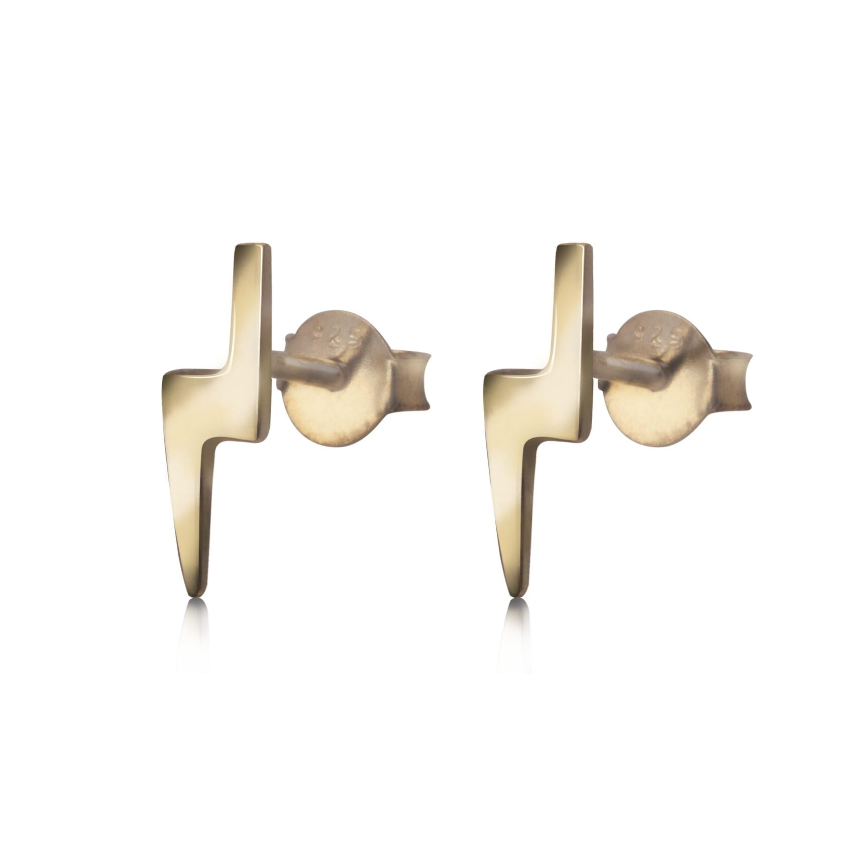 Lightning Bolt Studs in Gold Vermeil