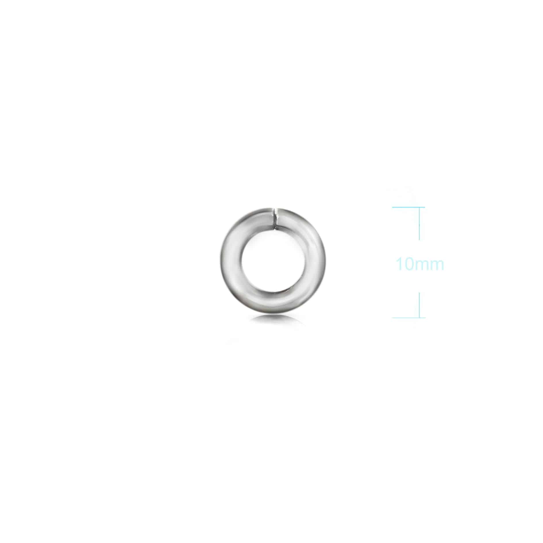 Extra Strong Open Jump Rings in Sterling Silver ‚10mm Diameter ‚2.5mm Thickness
