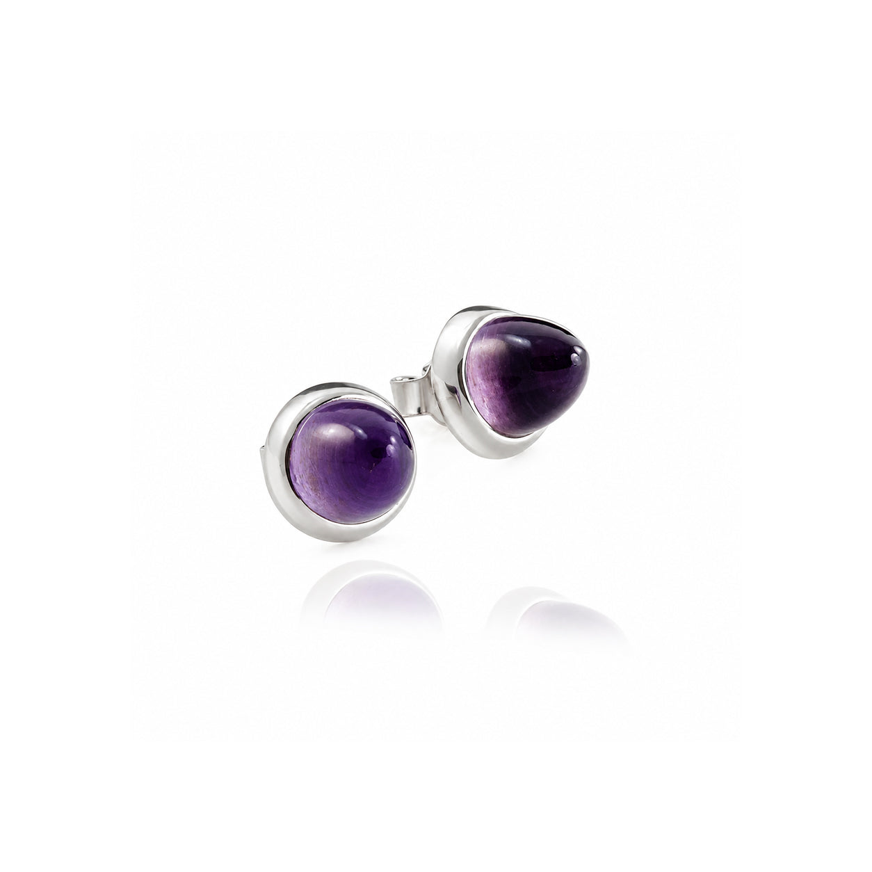 Istanbul Silk Amethyst Studs in Sterling Silver