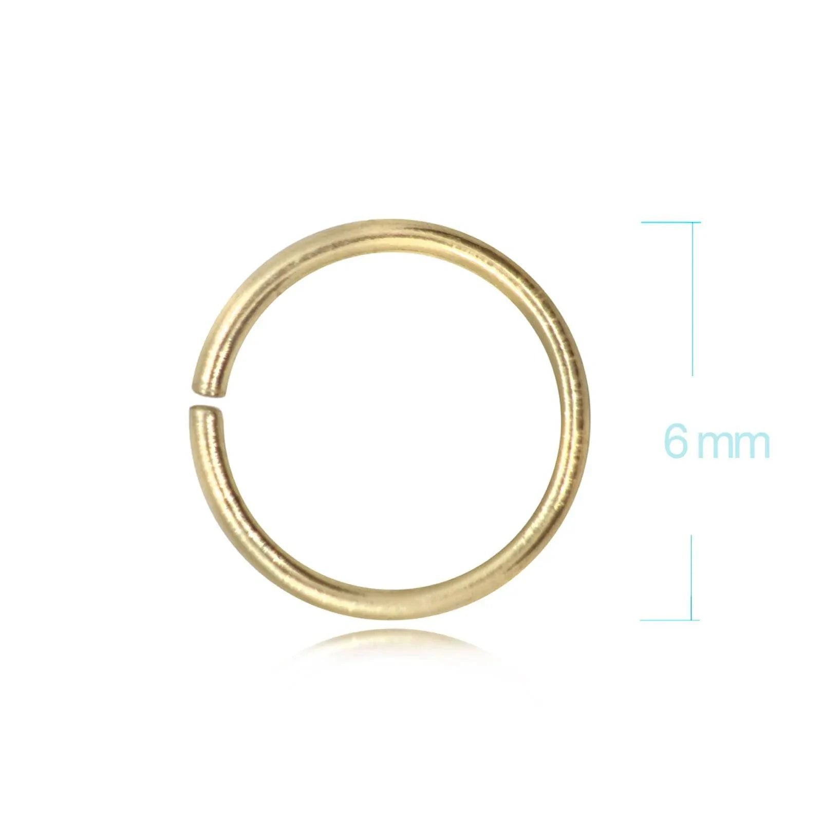 Strong Open Jump Rings in Gold Vermeil - 6mm Diameter - 1.5mm Thickness
