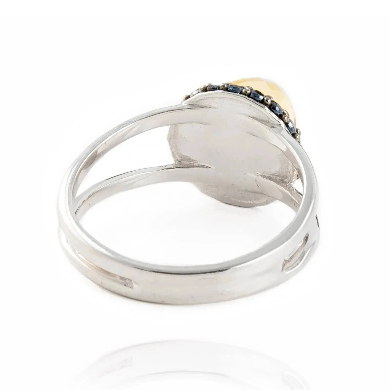 Istanbul Energy Citrine and Black Spinel Ring in Sterling Silver
