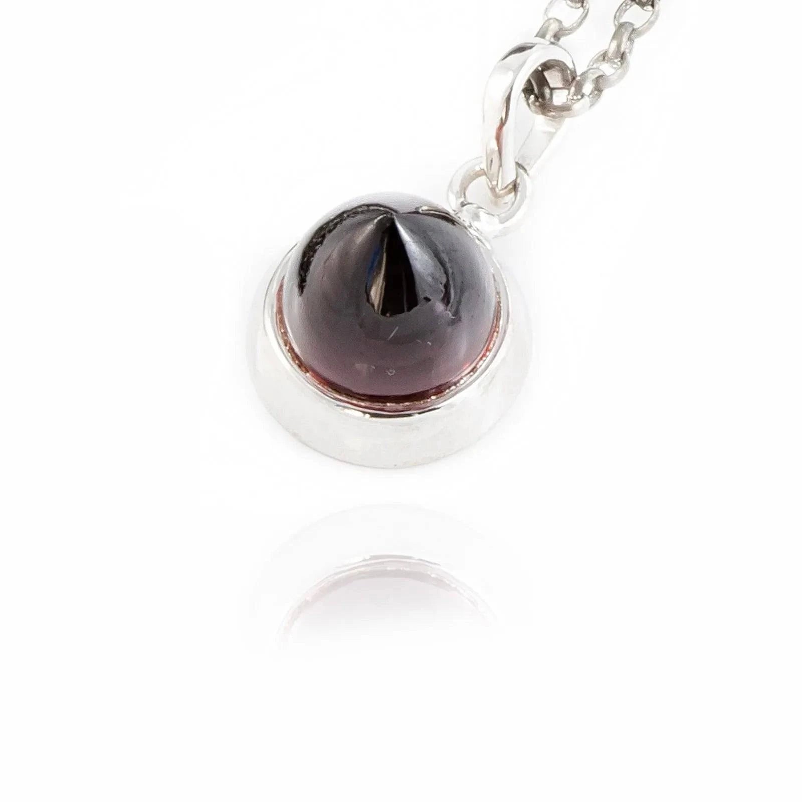Istanbul Wine Garnet Pendant Necklace in Sterling Silver