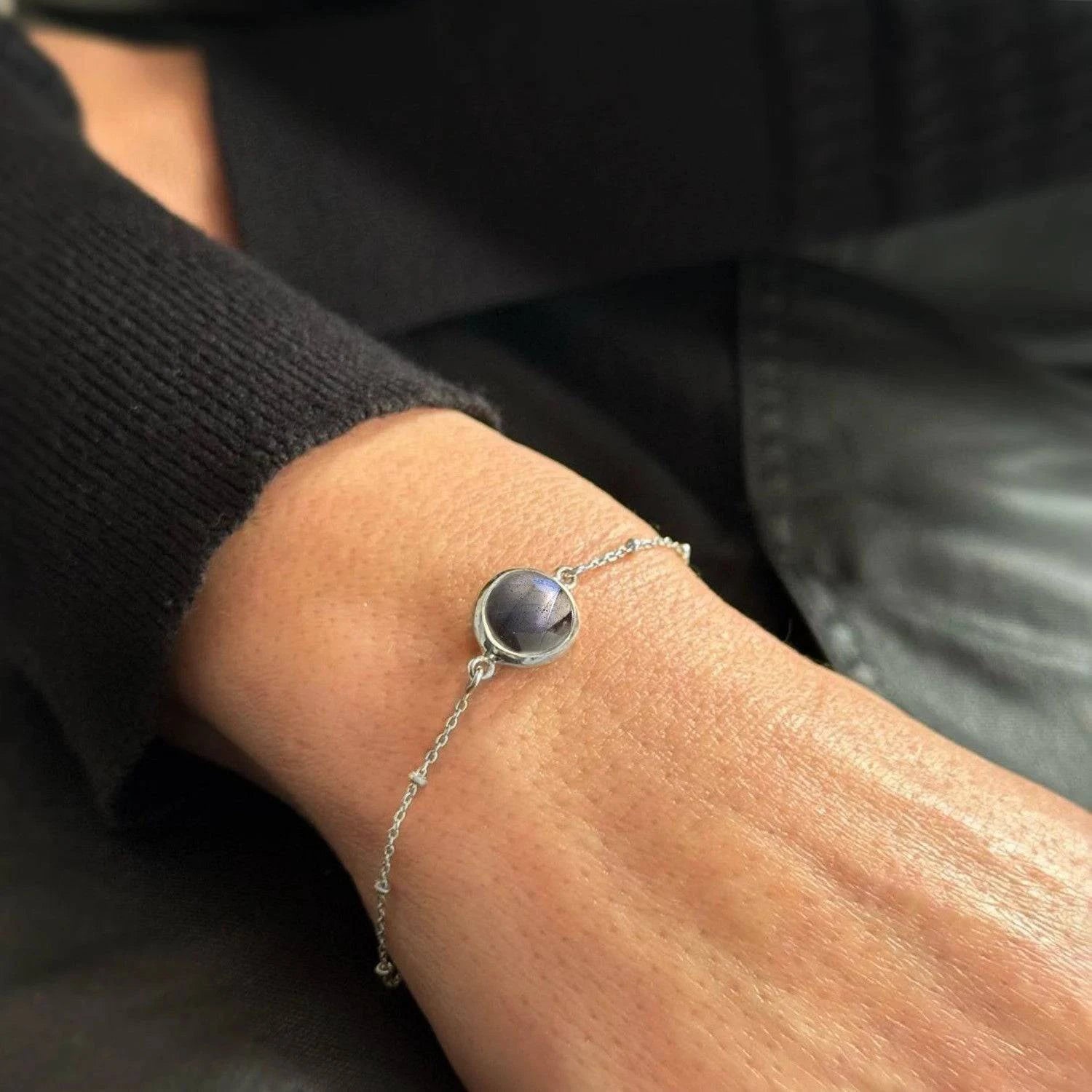 Labradorite 'You Are Loved' Bracelet In Gold Vermeil