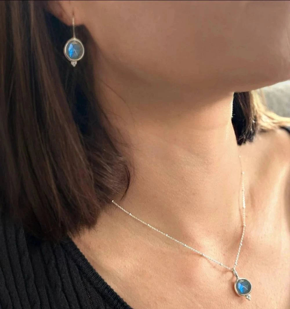 Labradorite 'You Are Loved' Necklace In Gold Vermeil