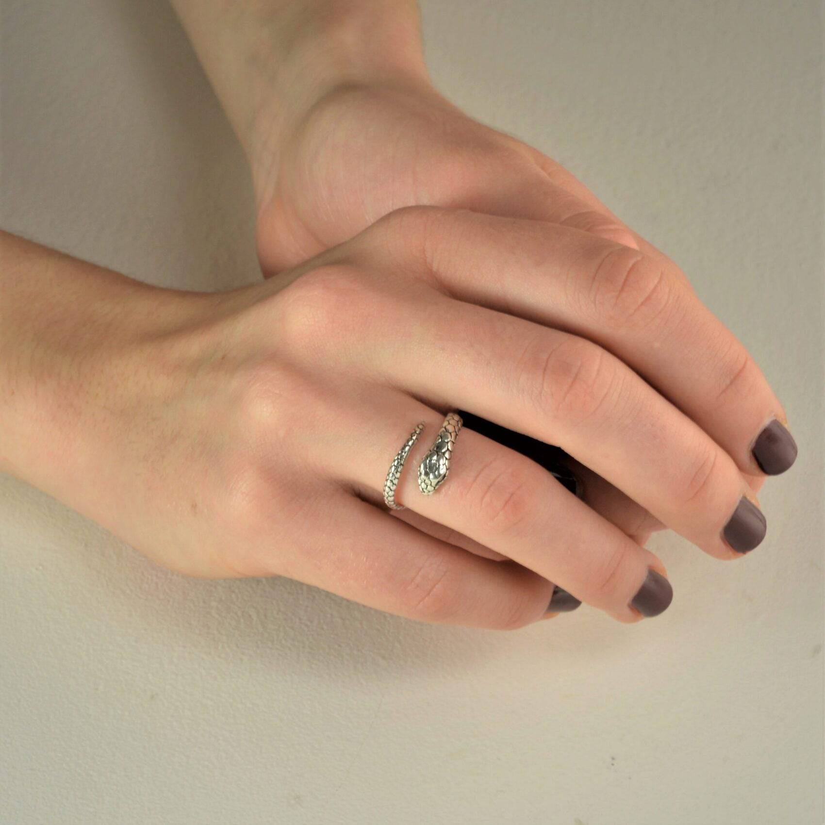 Adjustable Snake Ring in Gold Vermeil