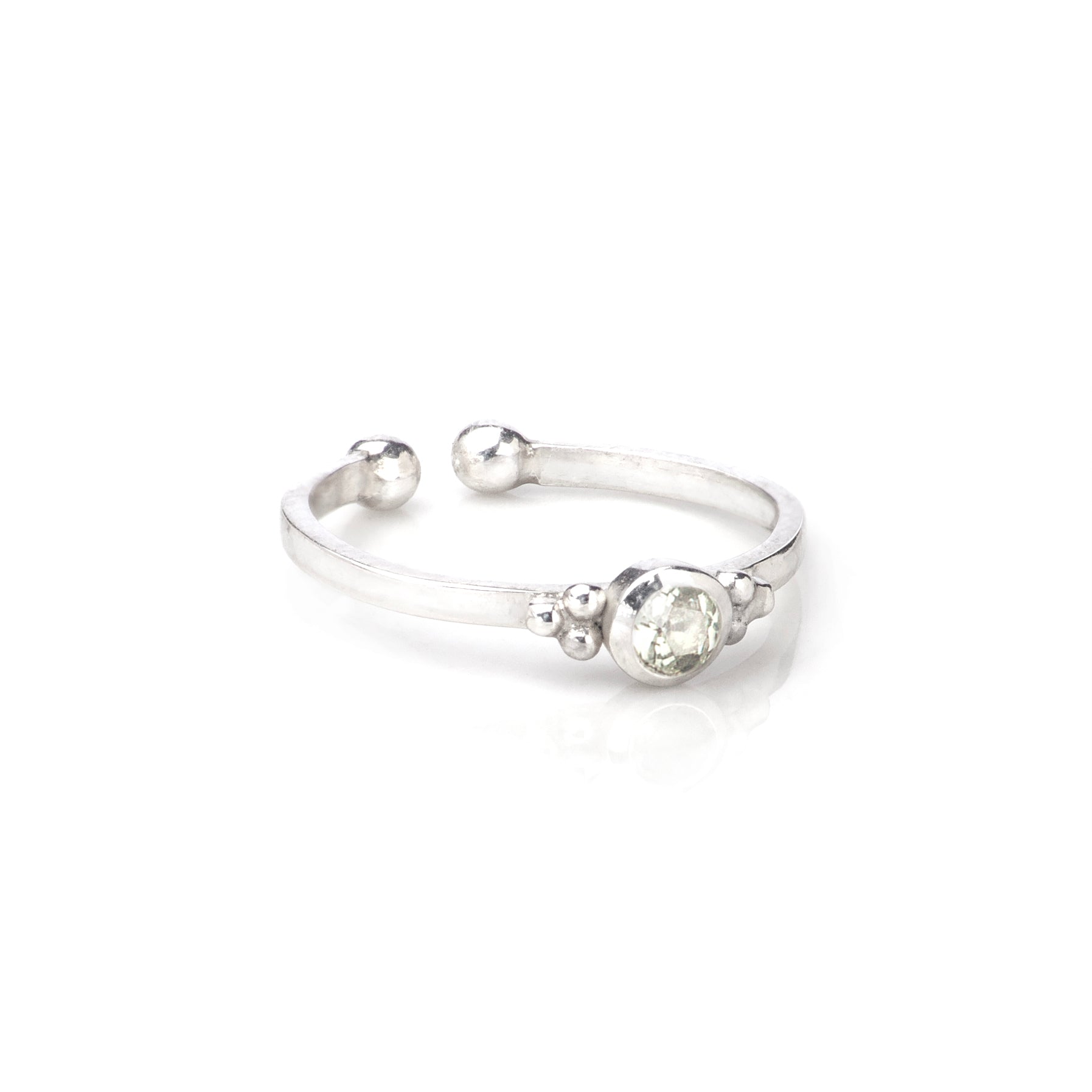 March Birthstone Toe/Midi Ring In Sterling Silver-Aqua Chalcedony