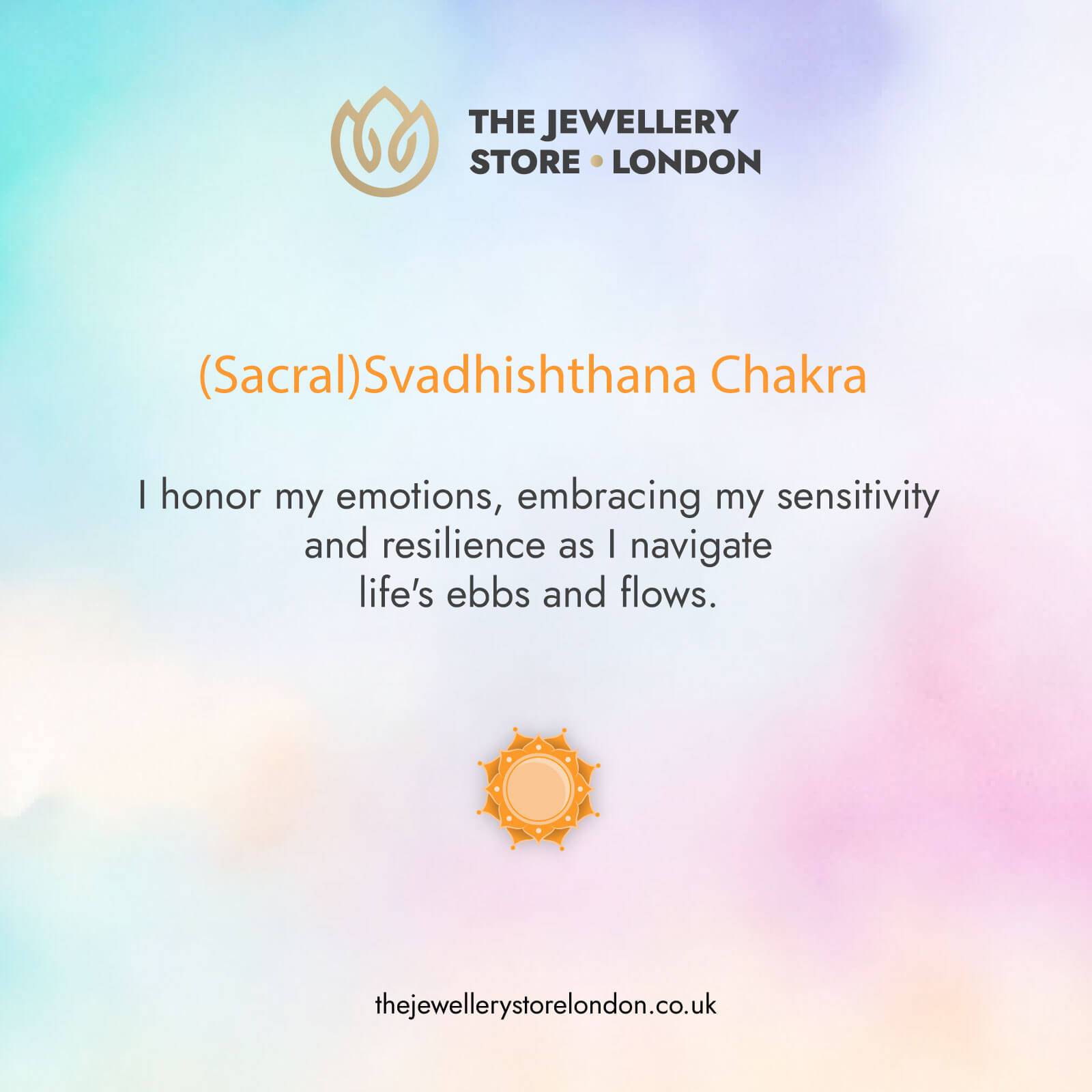 Sacral Chakra/Svadhishthana Chakra Charm Necklace In Sterling Silver - Tiger Eye