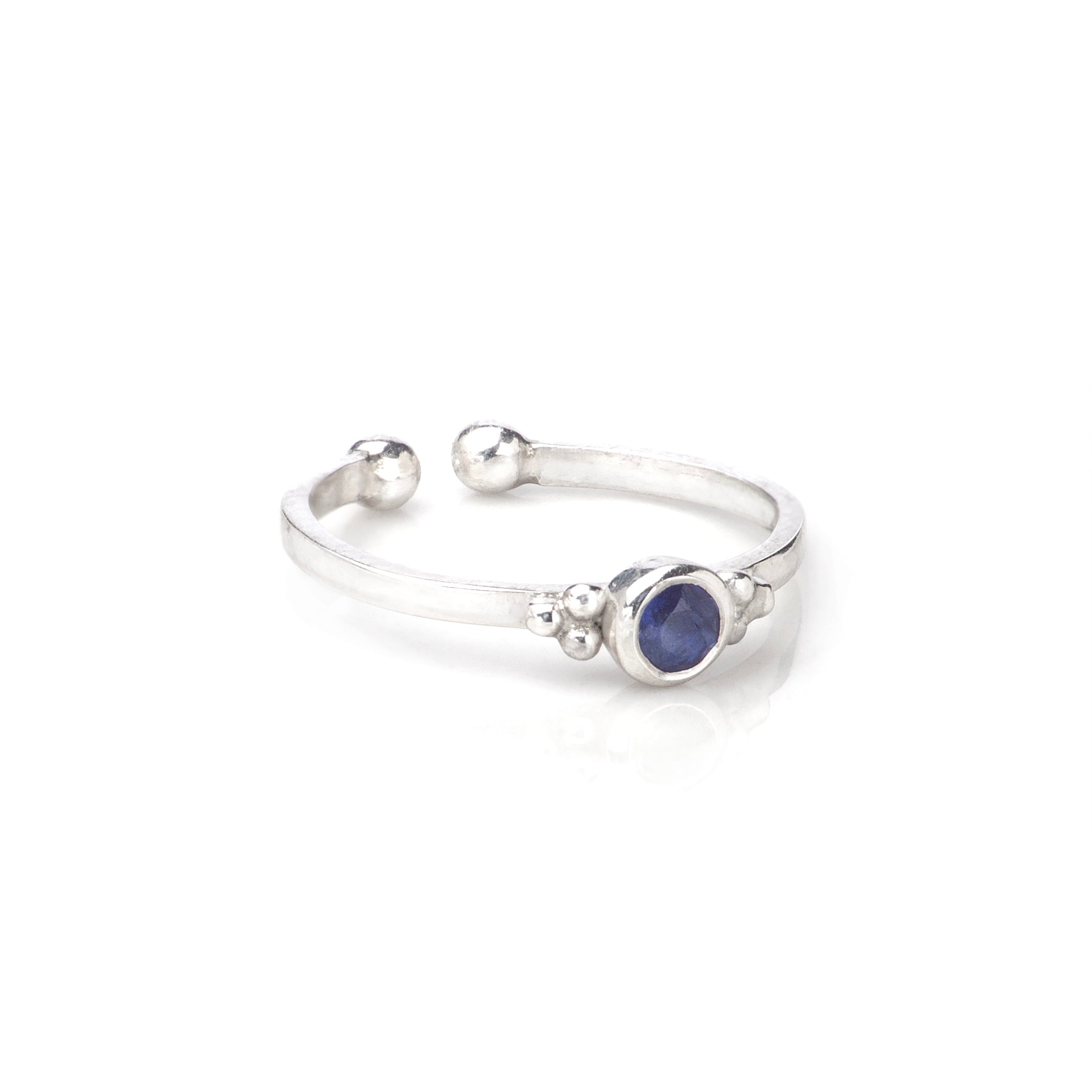 September Birthstone Toe/Midi Ring In Sterling Silver-Blue Sapphire