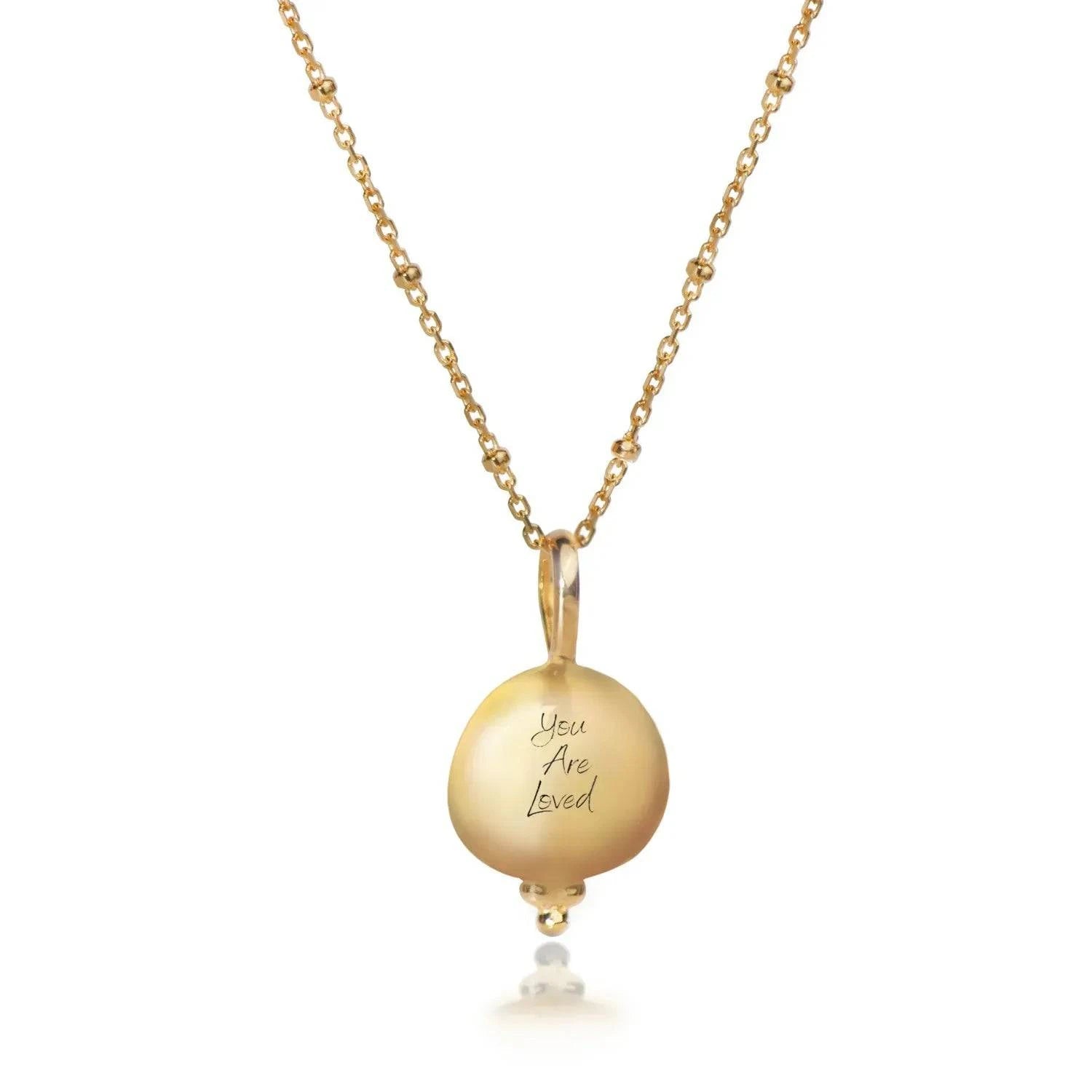 Moonstone 'You Are Loved' Necklace In Gold Vermeil