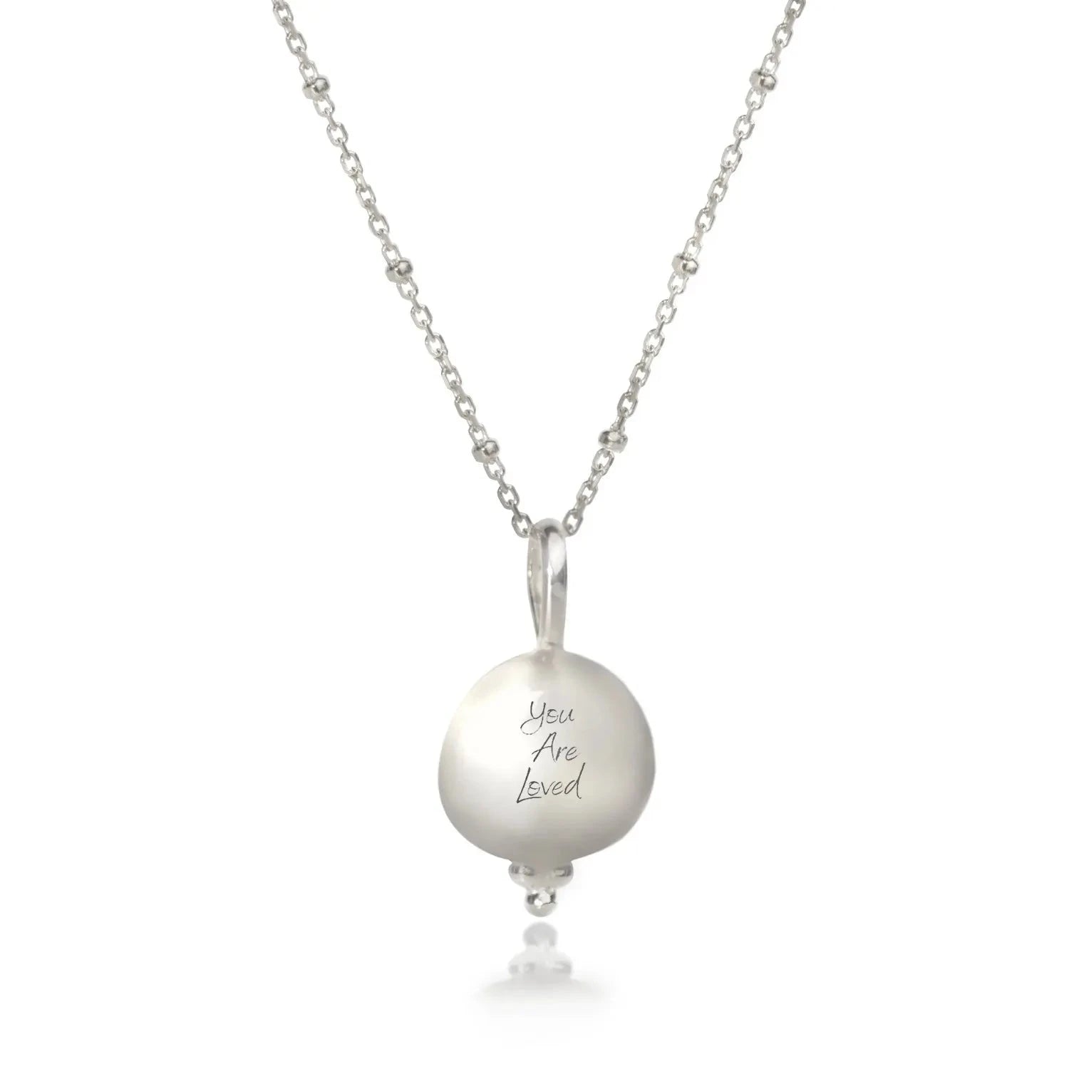 Moonstone 'You Are Loved' Necklace In Sterling Silver