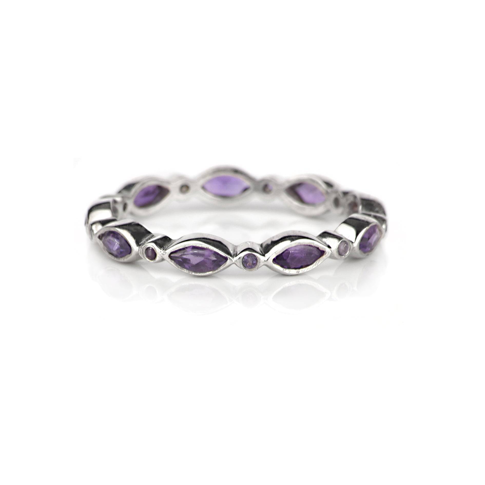 Eternity Band with Amethyst in Sterling Silver