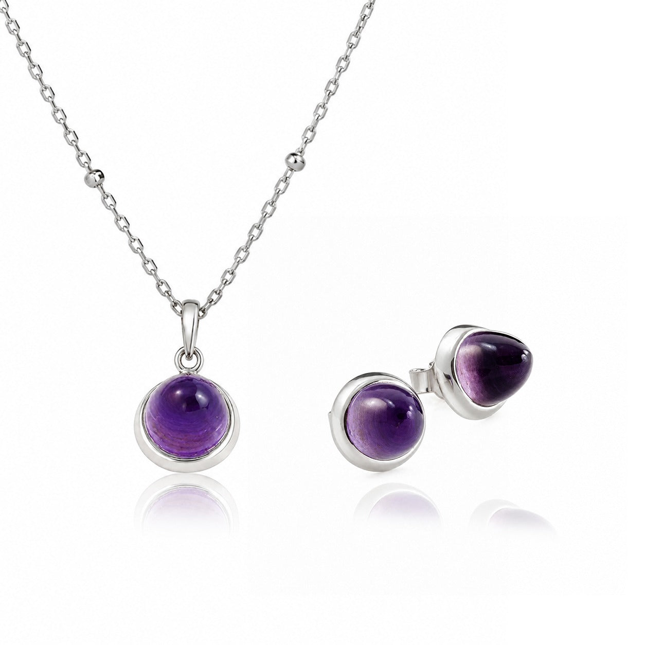 Istanbul Silk Amethyst Jewellery Set in Sterling Silver
