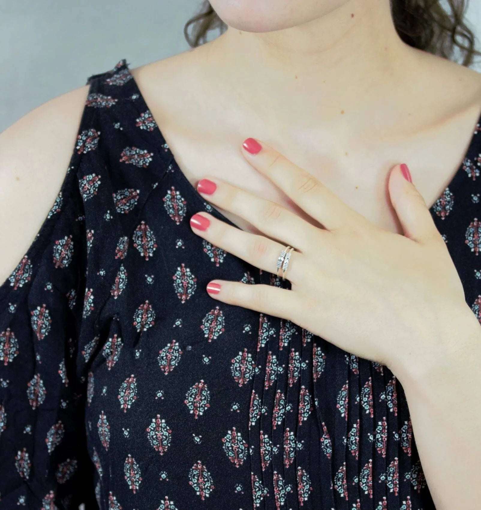 Bali Hoop Ring in Sterling Silver