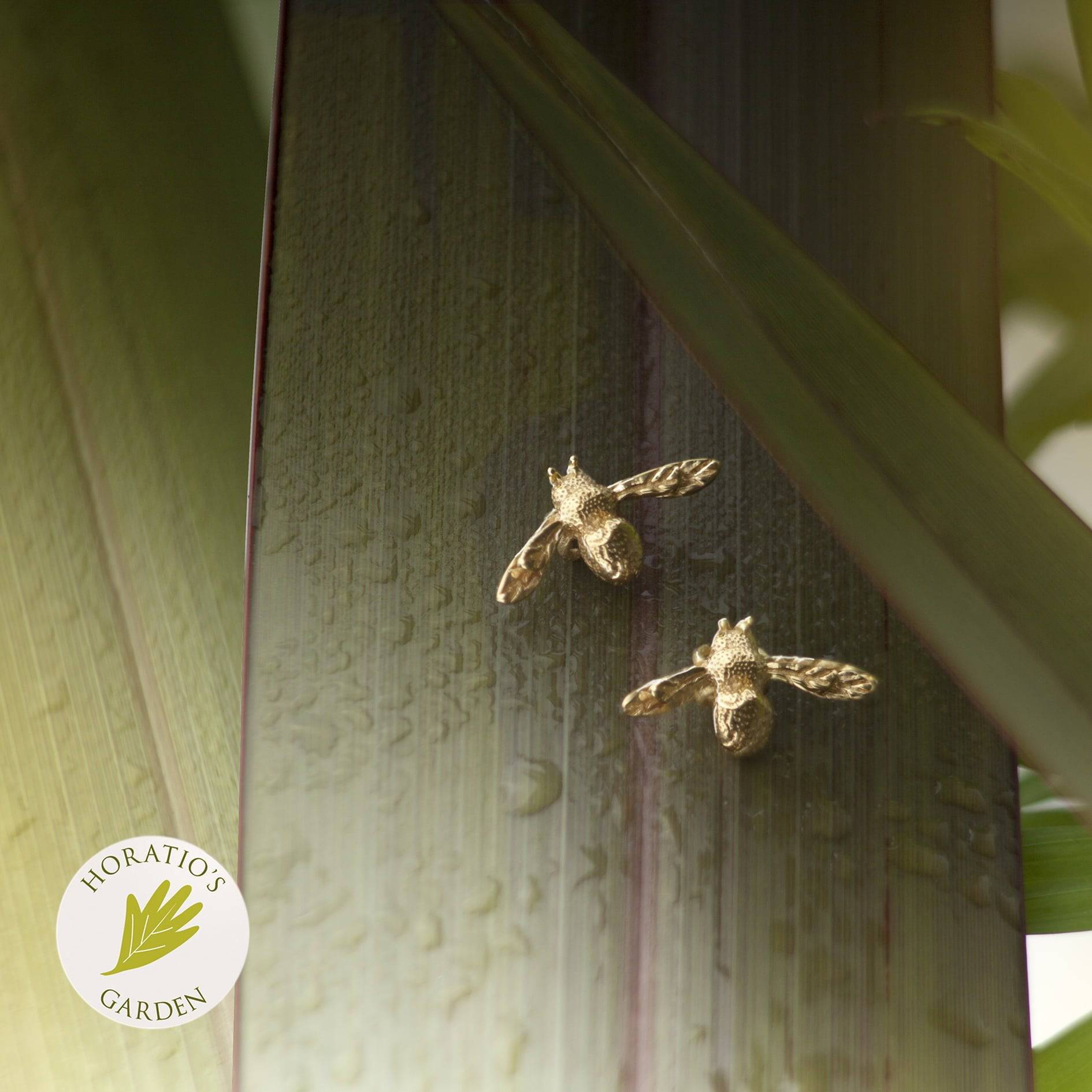 Bee Studs/Hooks In Gold Vermeil