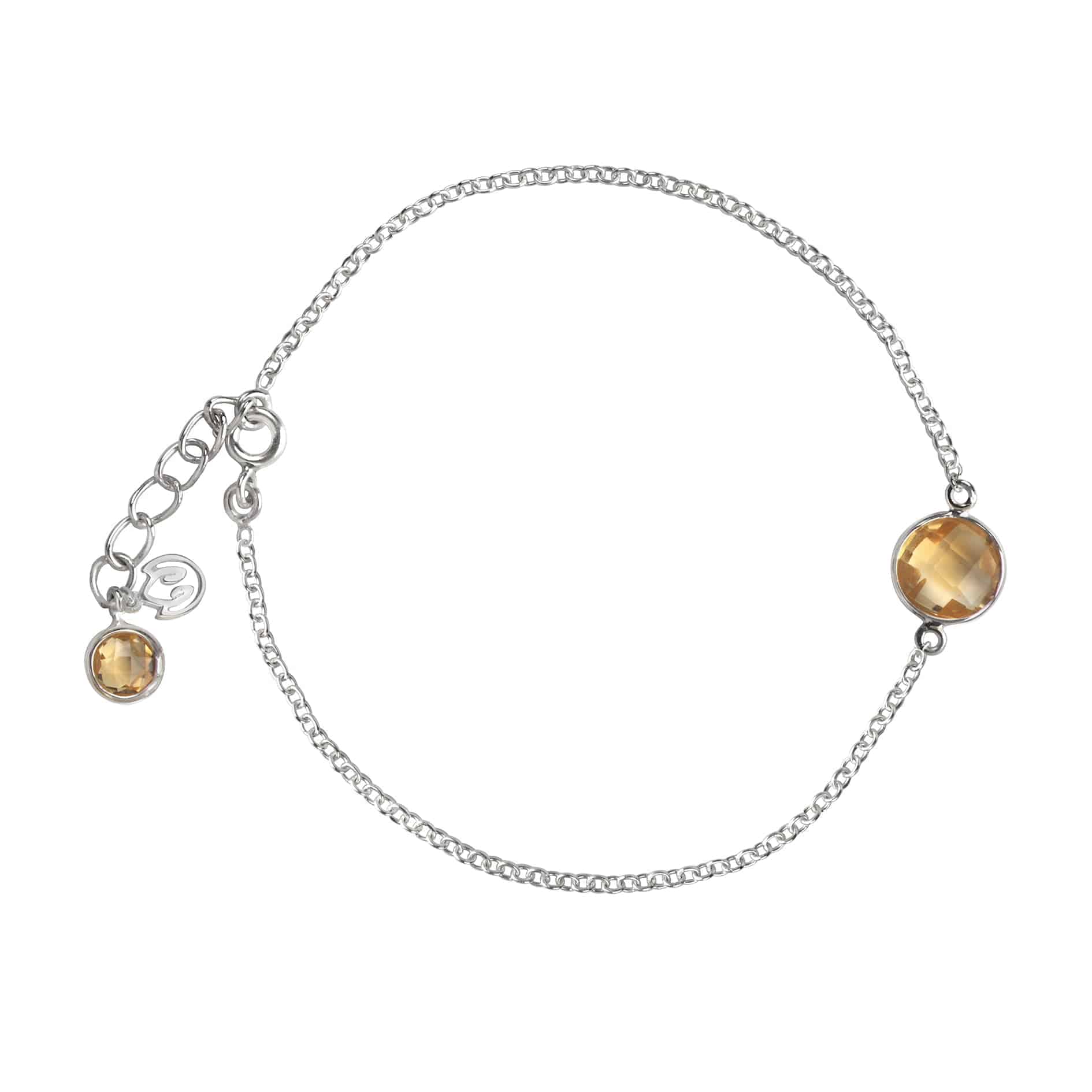 Citrine Chain Bracelet In Sterling Silver