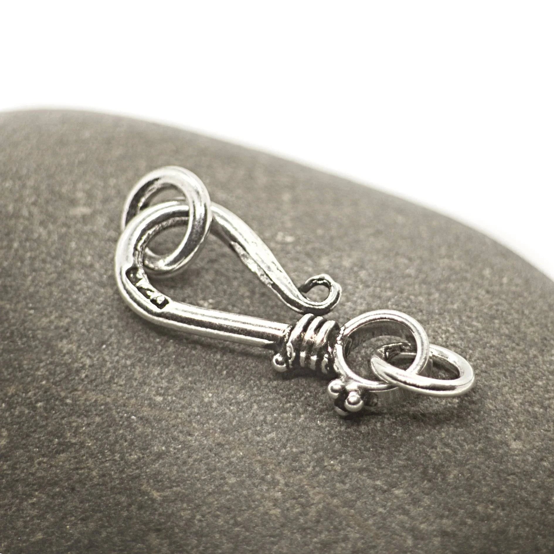 Eye Hook Clasp Finding for Necklaces or Bracelets, in Sterling Silver - 20mm
