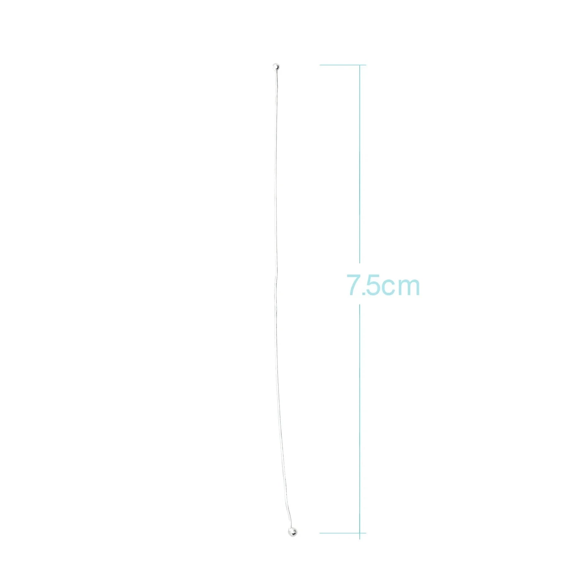 Feather Weight Ball-Head Pins in Sterling Silver - 75mm