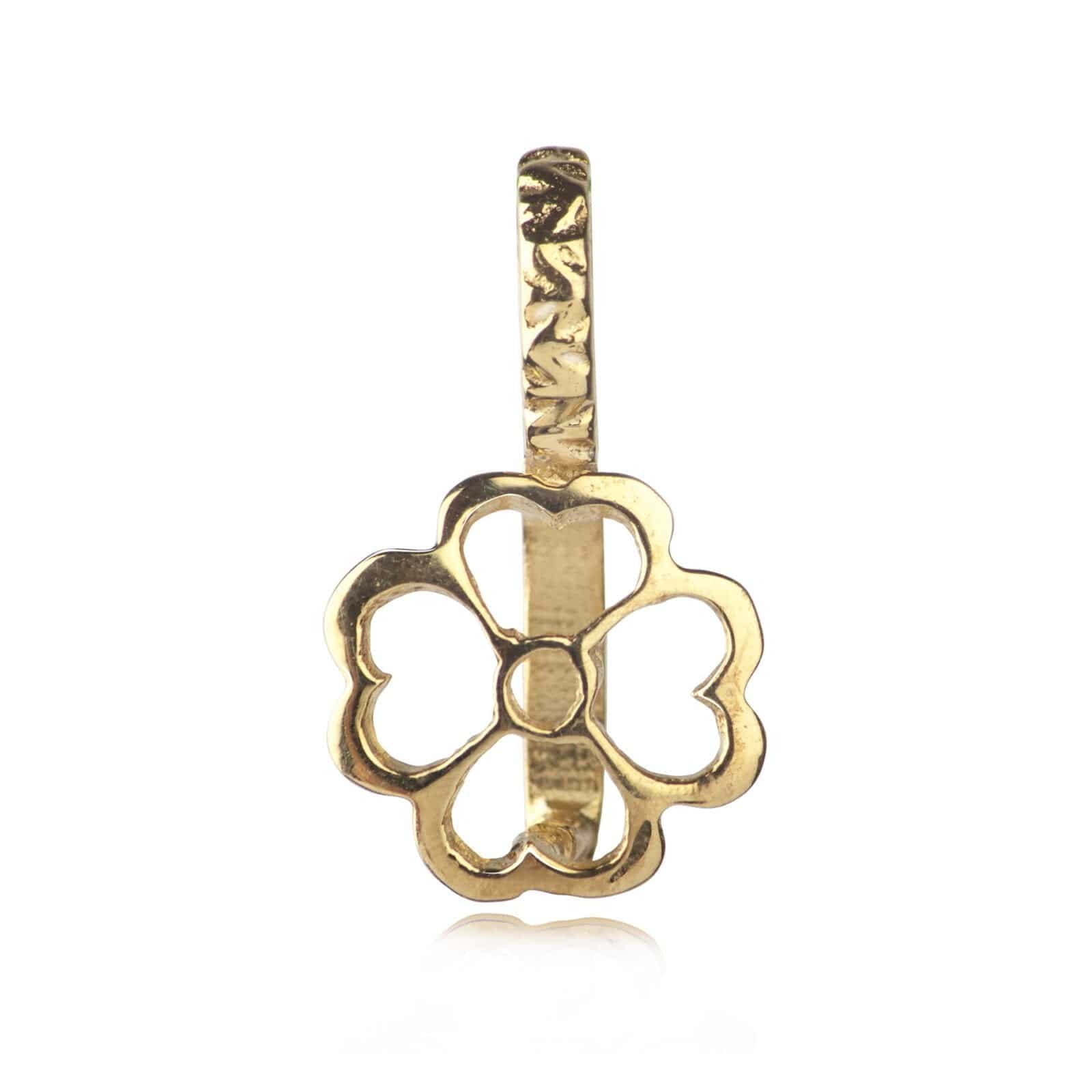 Flower Pendant Pinch Bail in Gold Vermeil