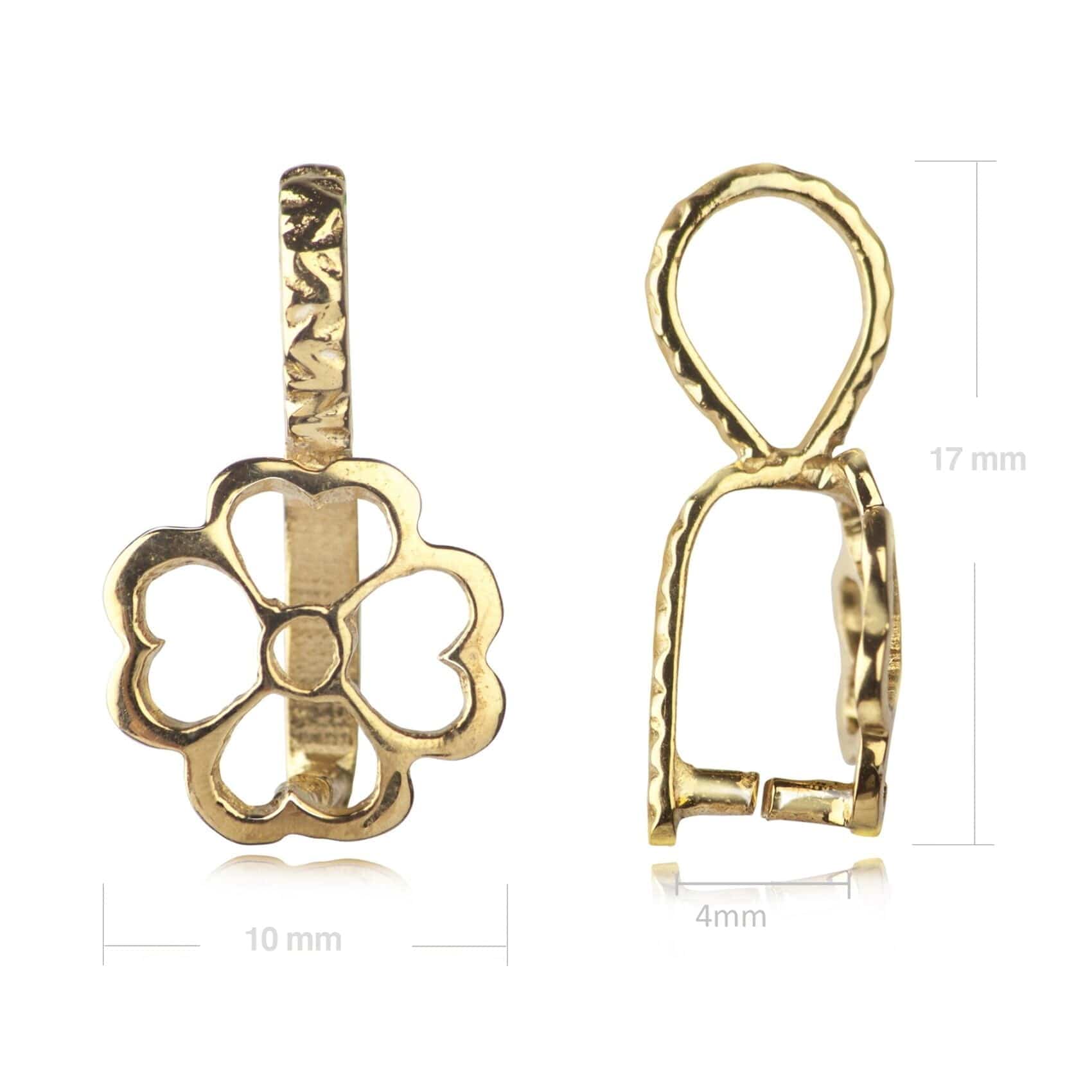 Flower Pendant Pinch Bail in Gold Vermeil