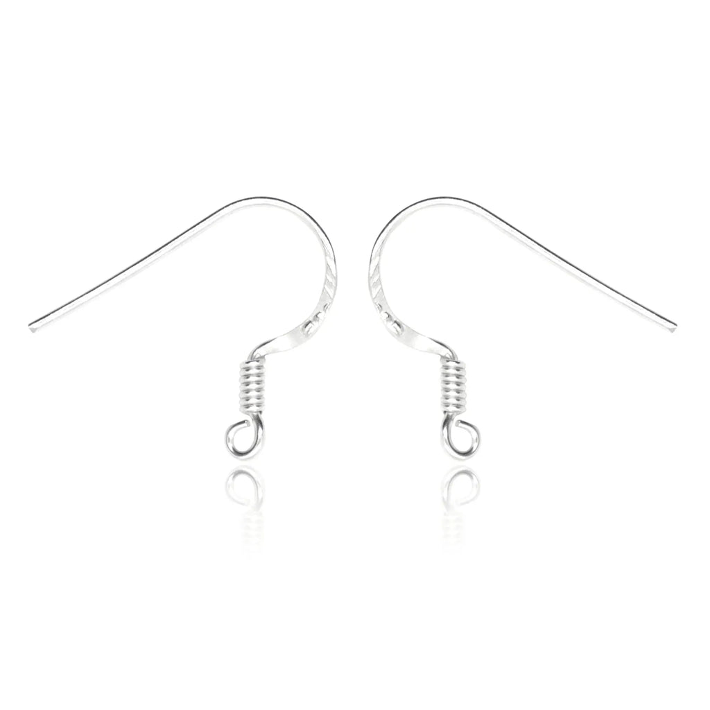20 French Fish Hook Earwires Ball Silver Ear Wires 21Ga