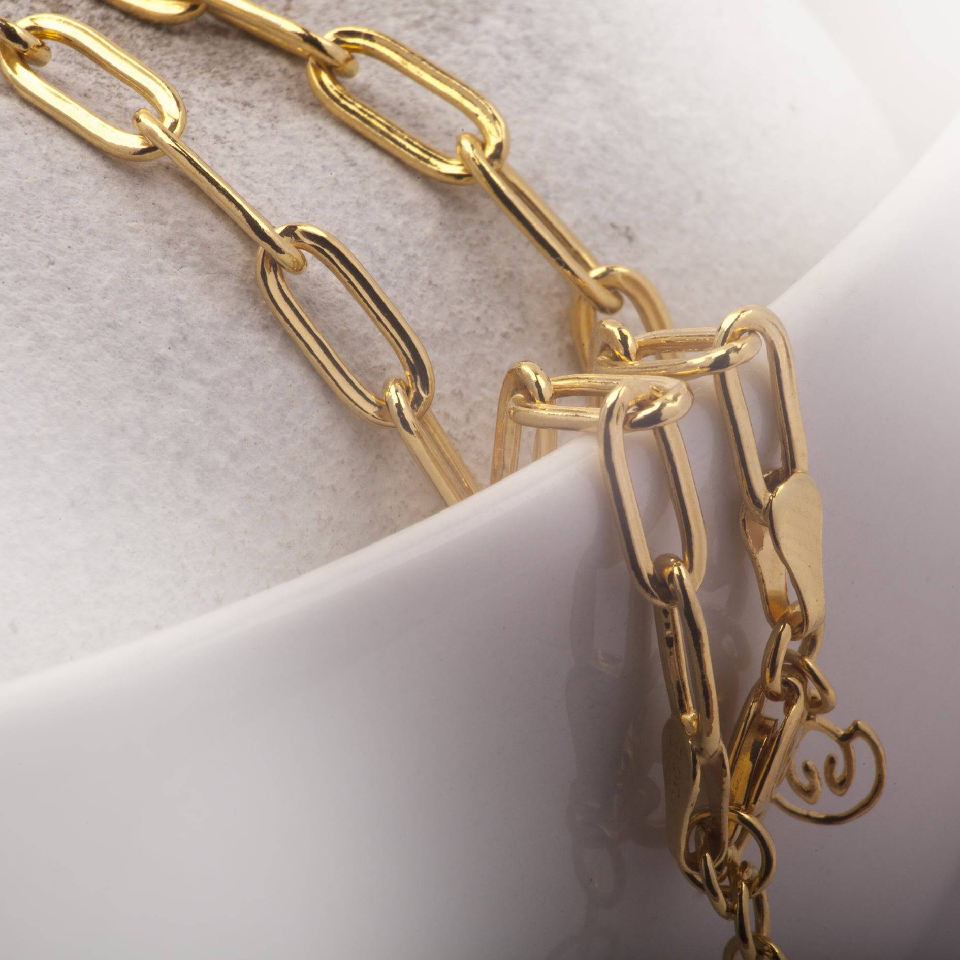 Paper Clip Chain in Gold Vermeil