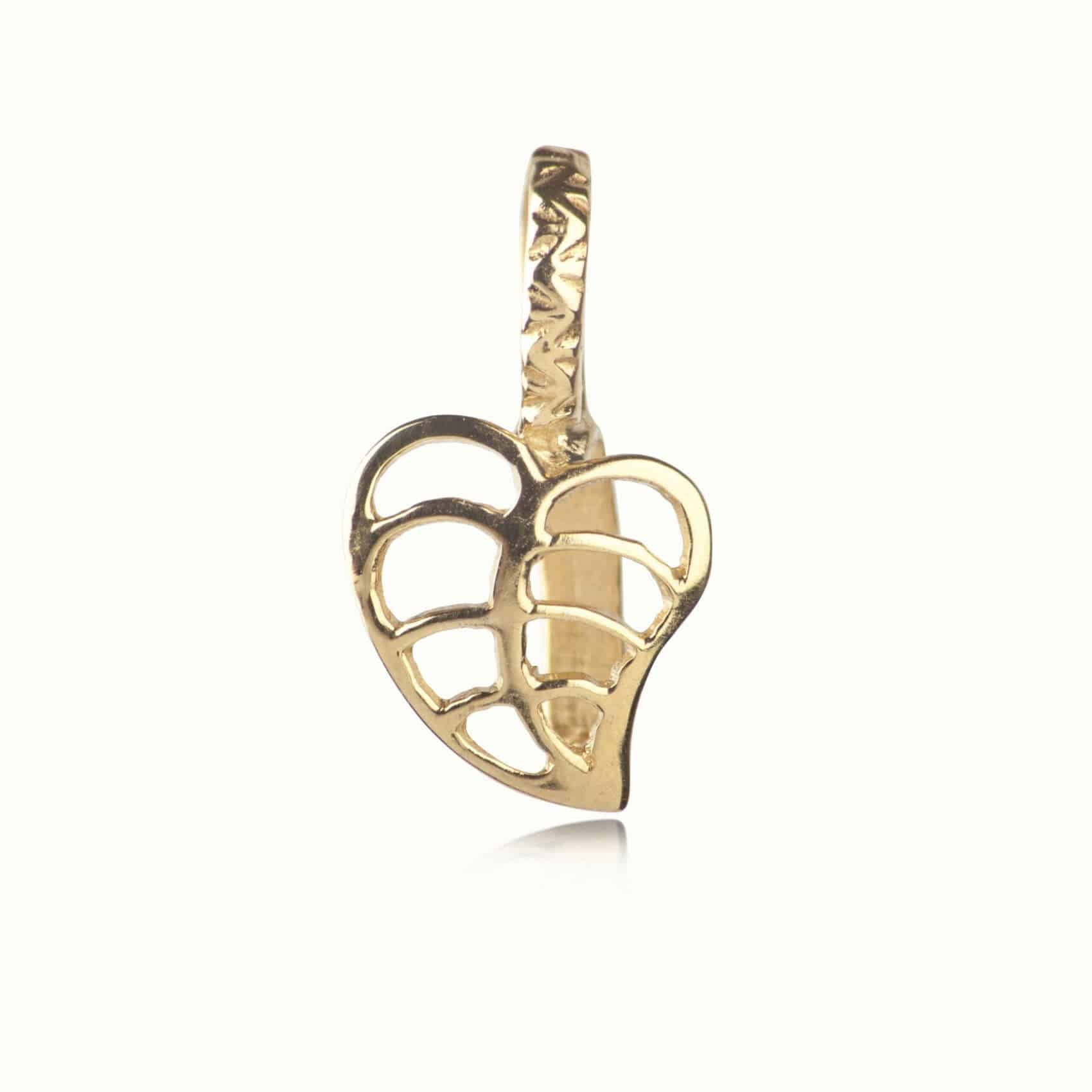 Leaf Pendant Pinch Bail in Gold Vermeil