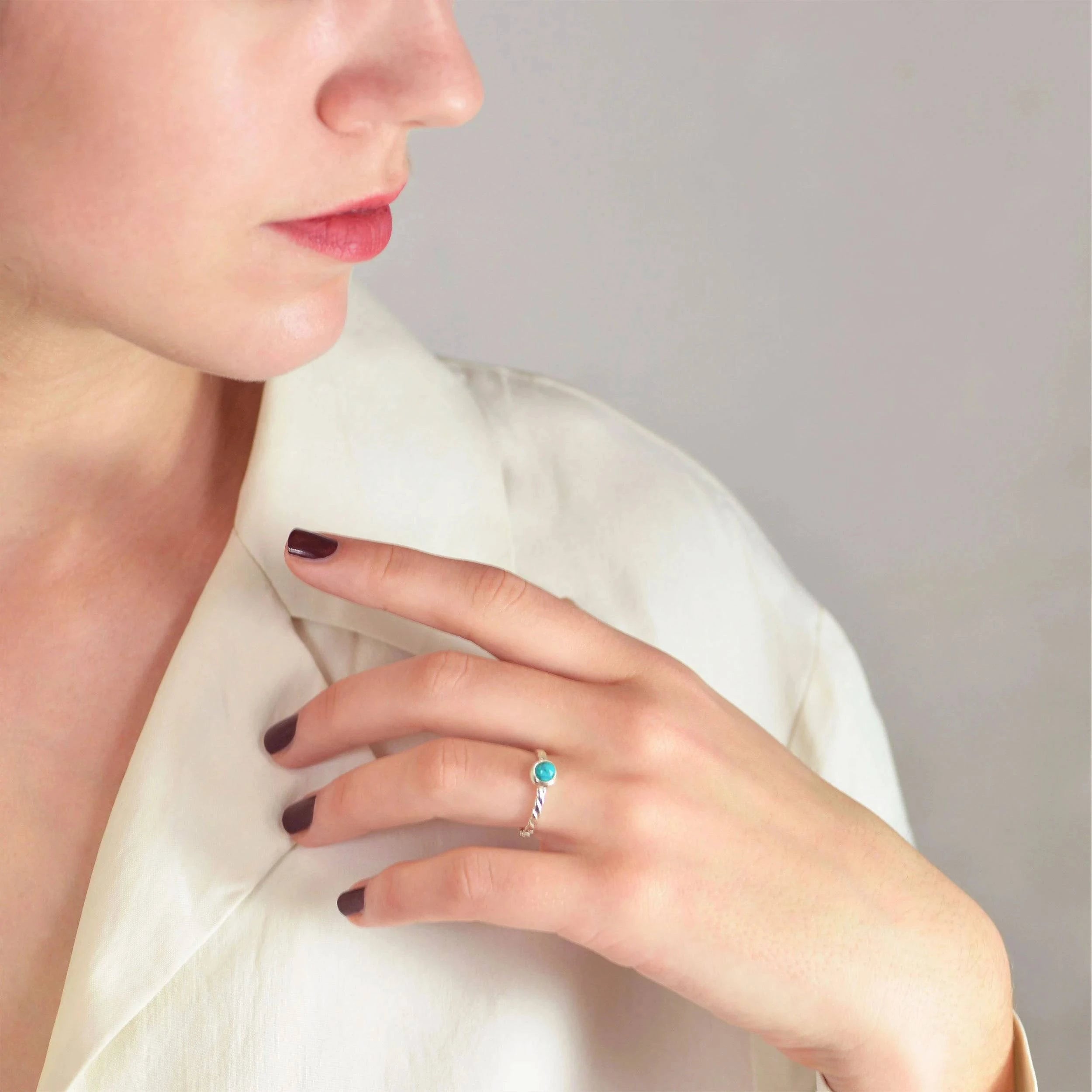 December Birthstone Ring ‚ Turquoise Gemstone in Sterling Silver