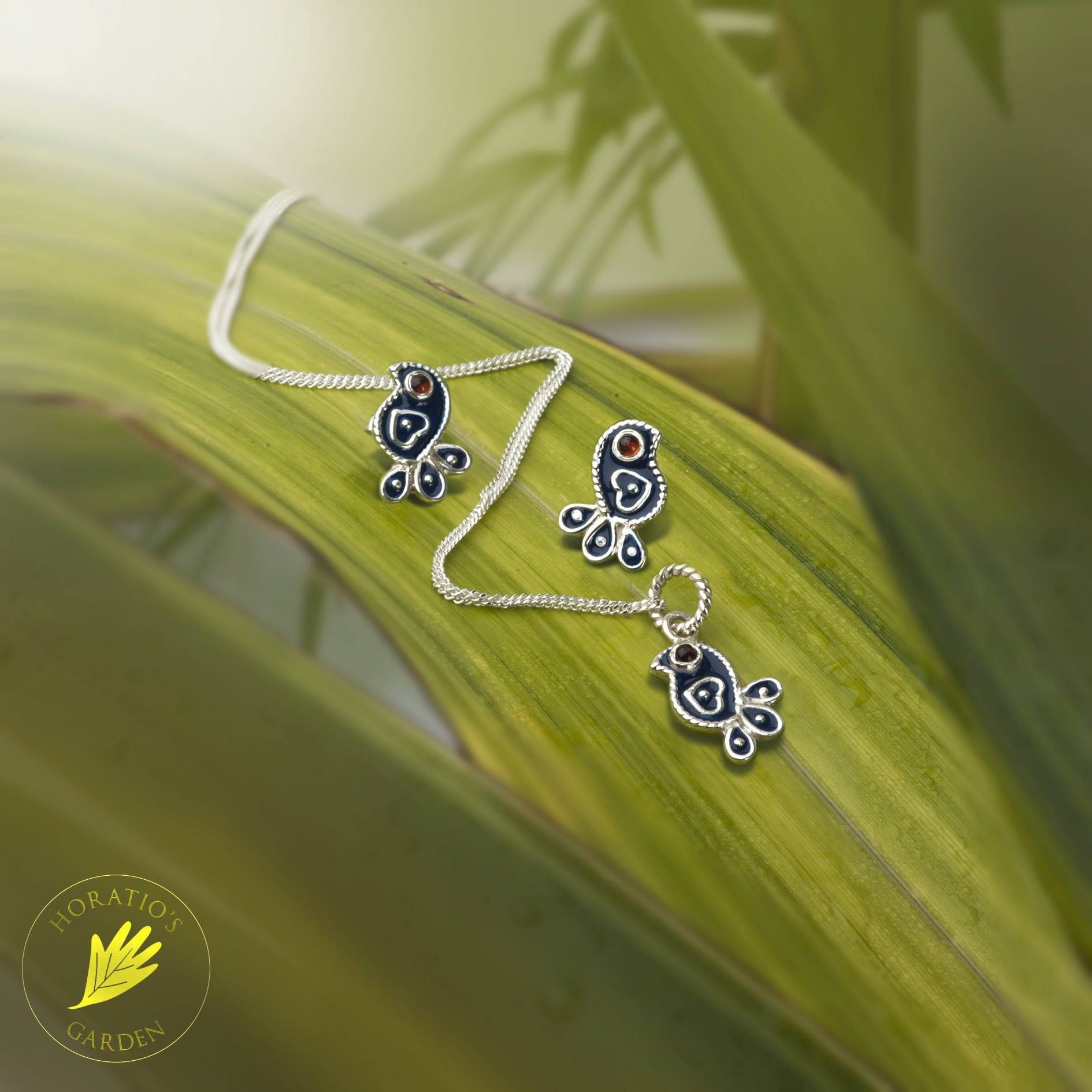 Peacock Jewellery Set in Sterling Silver