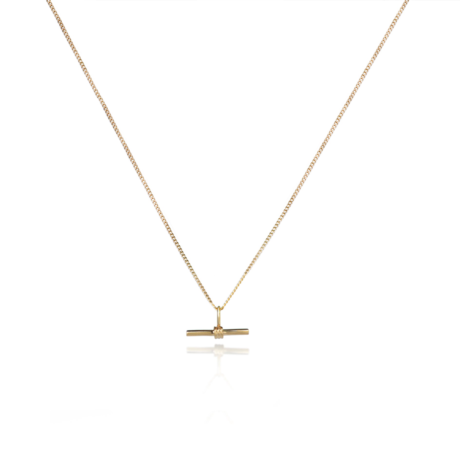 The Equilibrium Bar Charm Necklace In Gold Vermeil