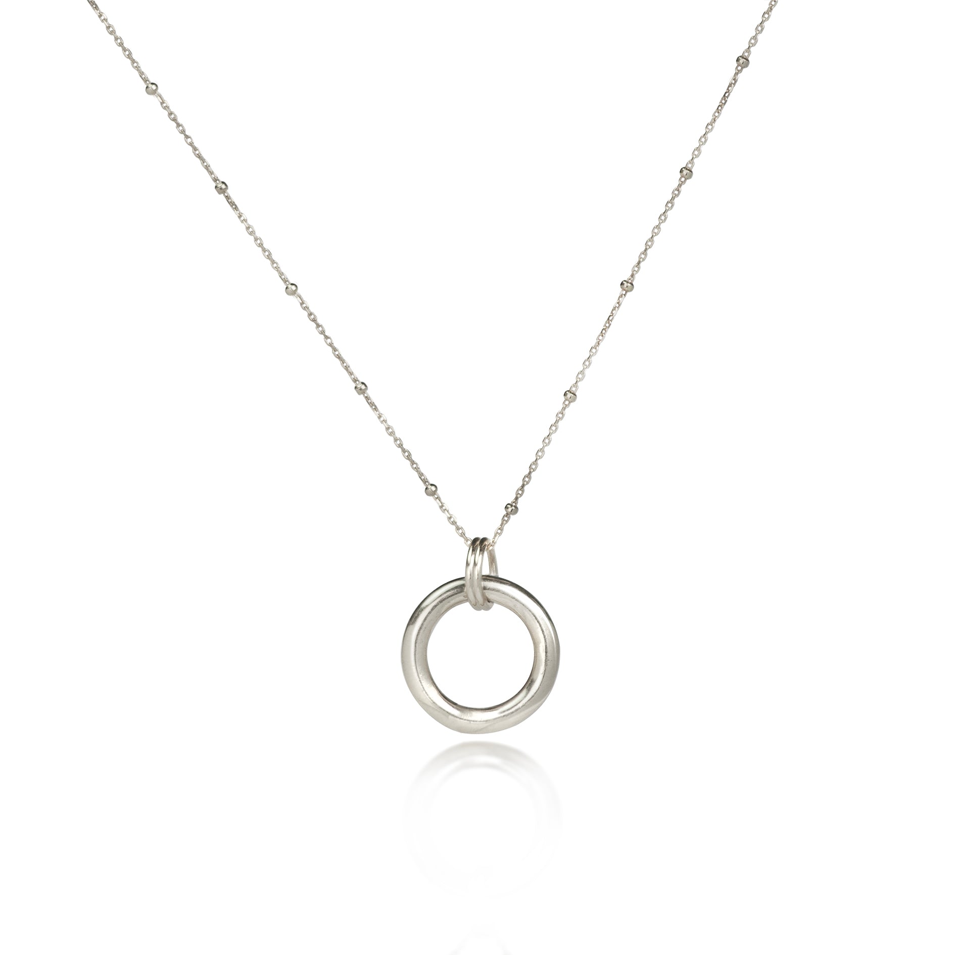Ether Loop Charm Necklace In Sterling Silver
