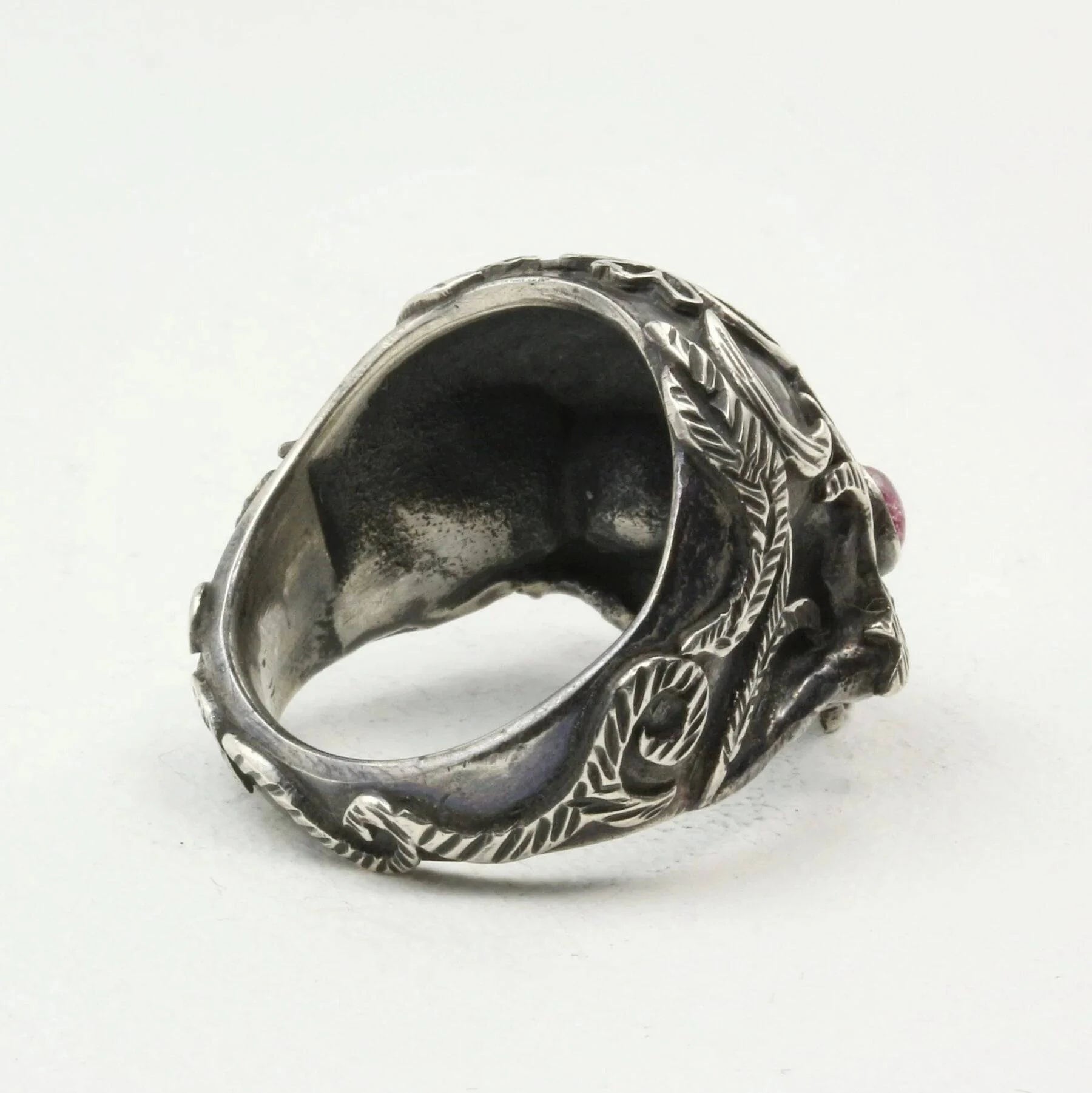 Mystic Third Eye Ring with Ruby Garnet and Iolite in Sterling Silver