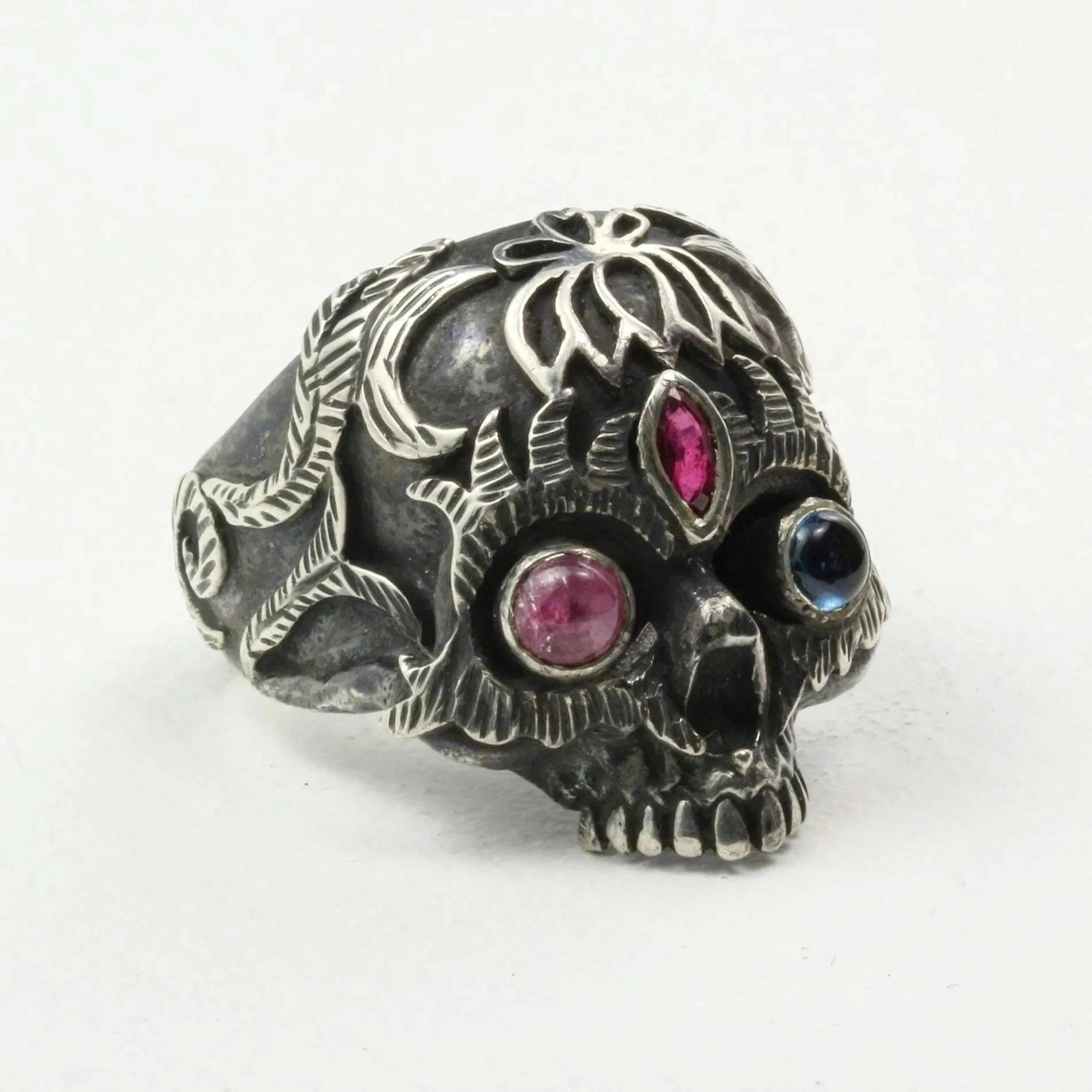 Mystic Third Eye Ring with Ruby Garnet and Iolite in Sterling Silver