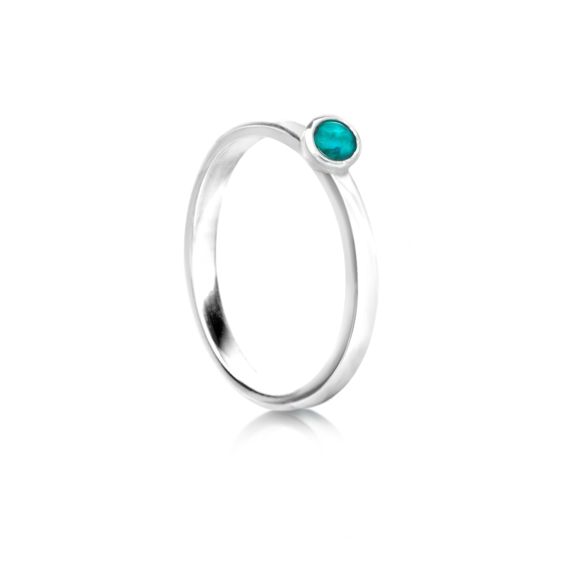 December Birthstone Stackable Ring -Turquoise Gemstone in Sterling Silver