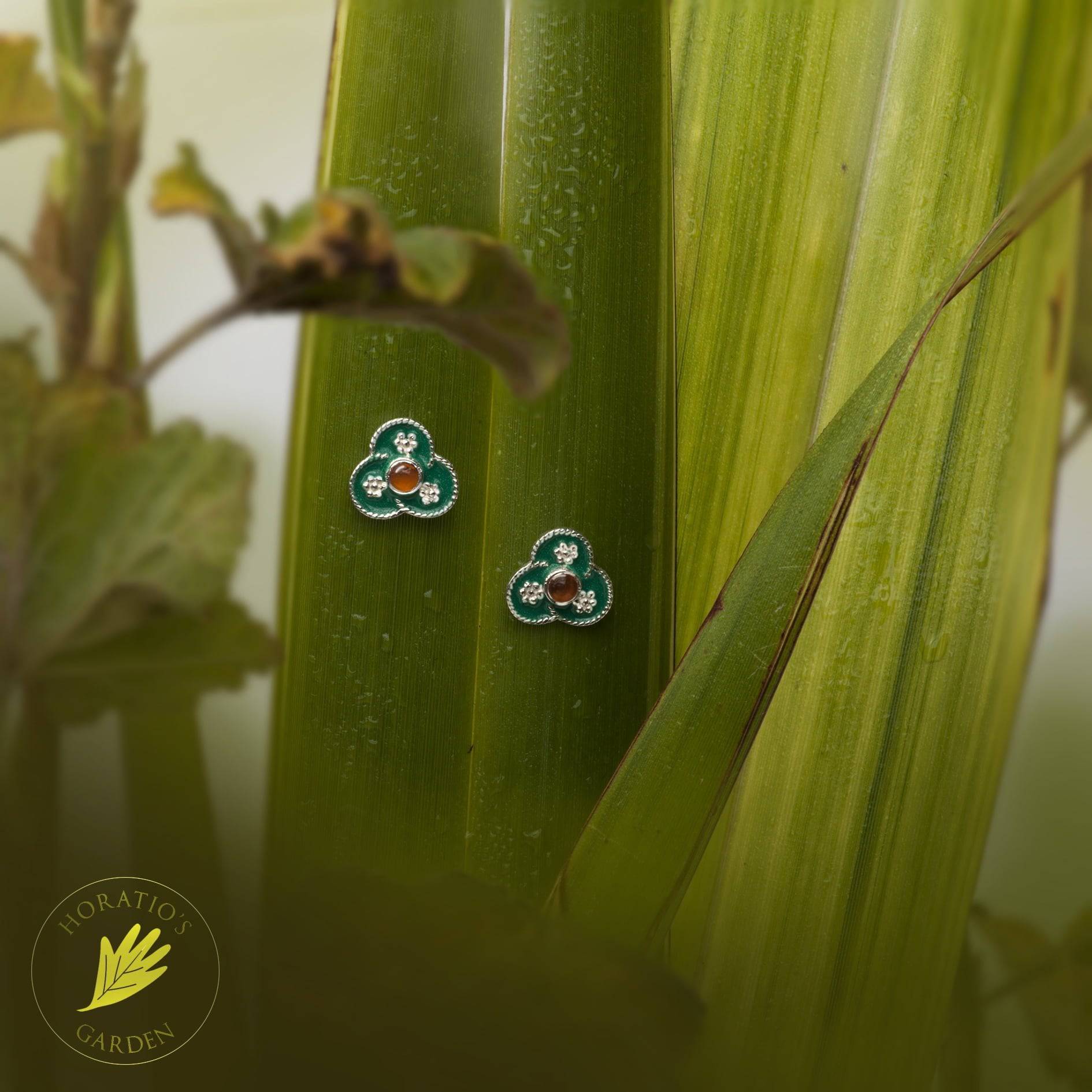 Green Bouquet Jewellery Set in Sterling Silver