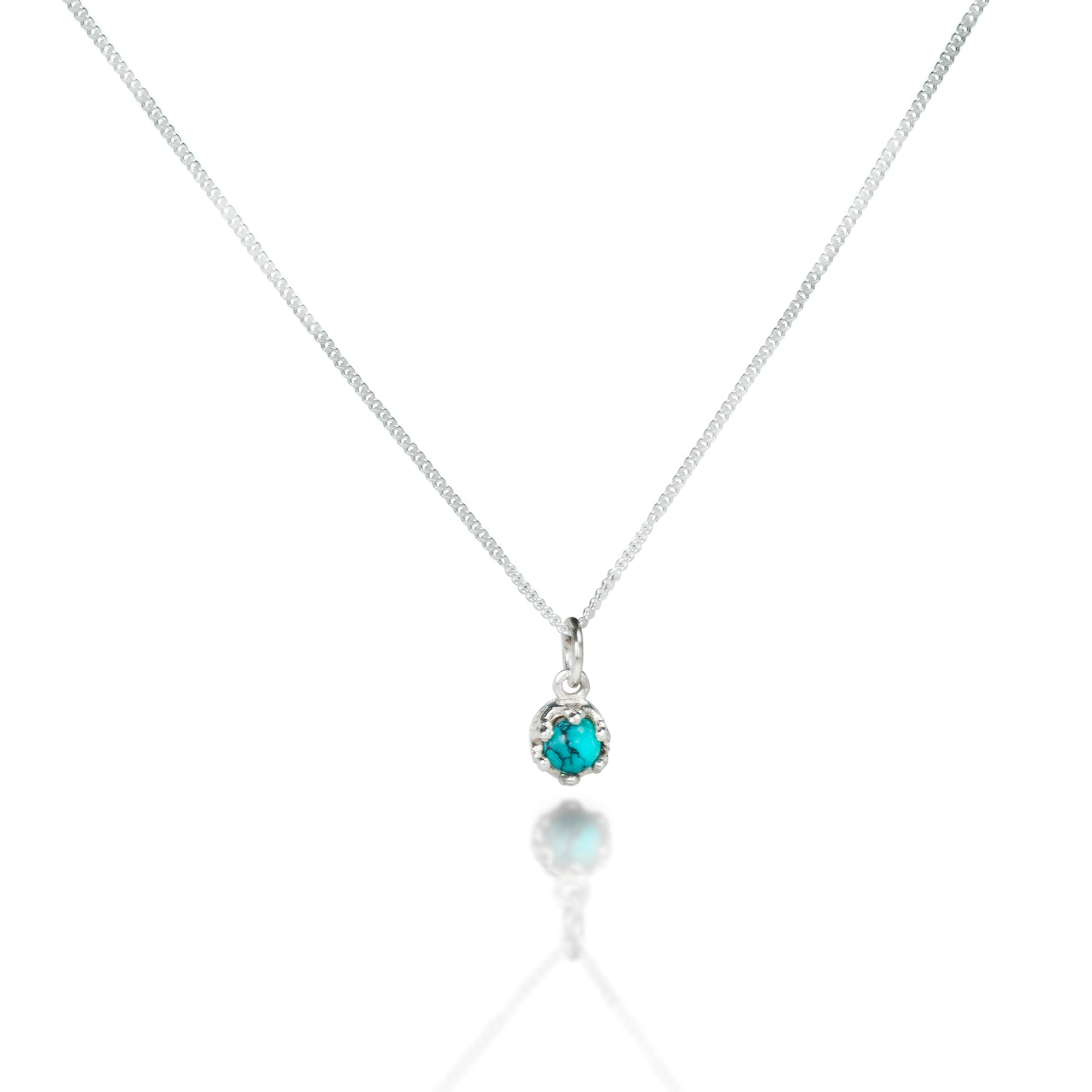 Celestial Tiara Charm with Turquoise In Sterling Silver