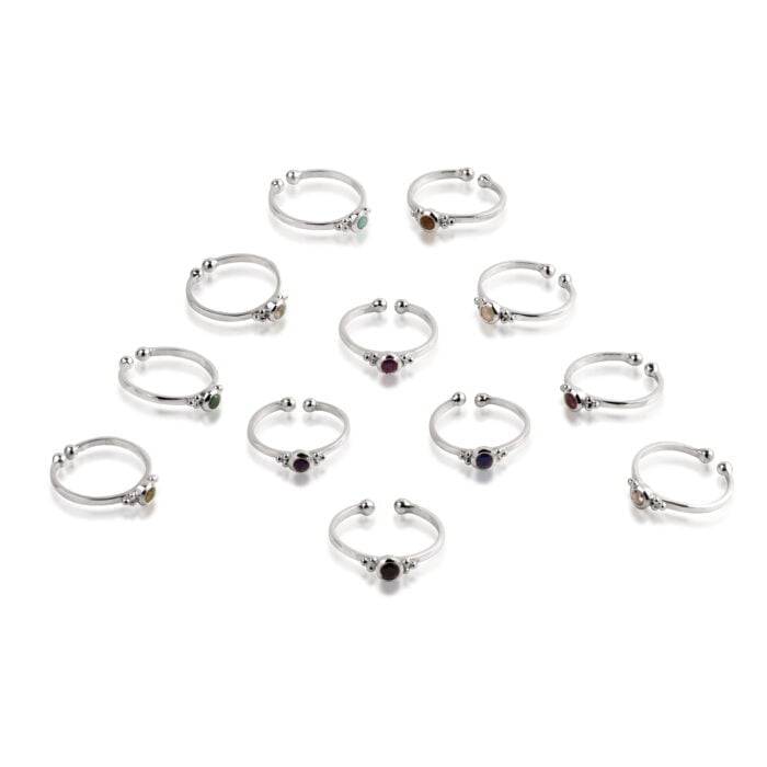September Birthstone Toe/Midi Ring In Sterling Silver-Blue Sapphire