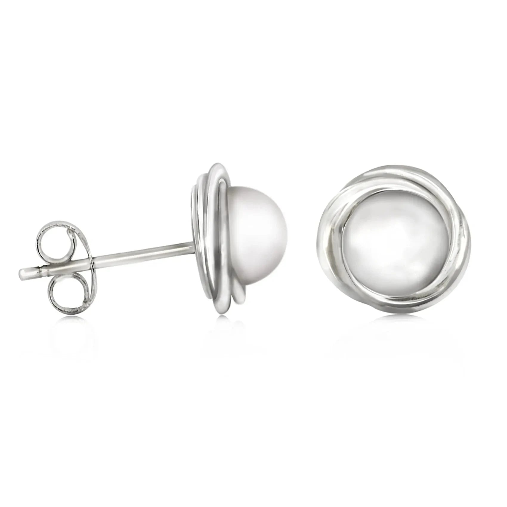 Elegant Fresh Water Pearl Studs in 925 Sterling Silver