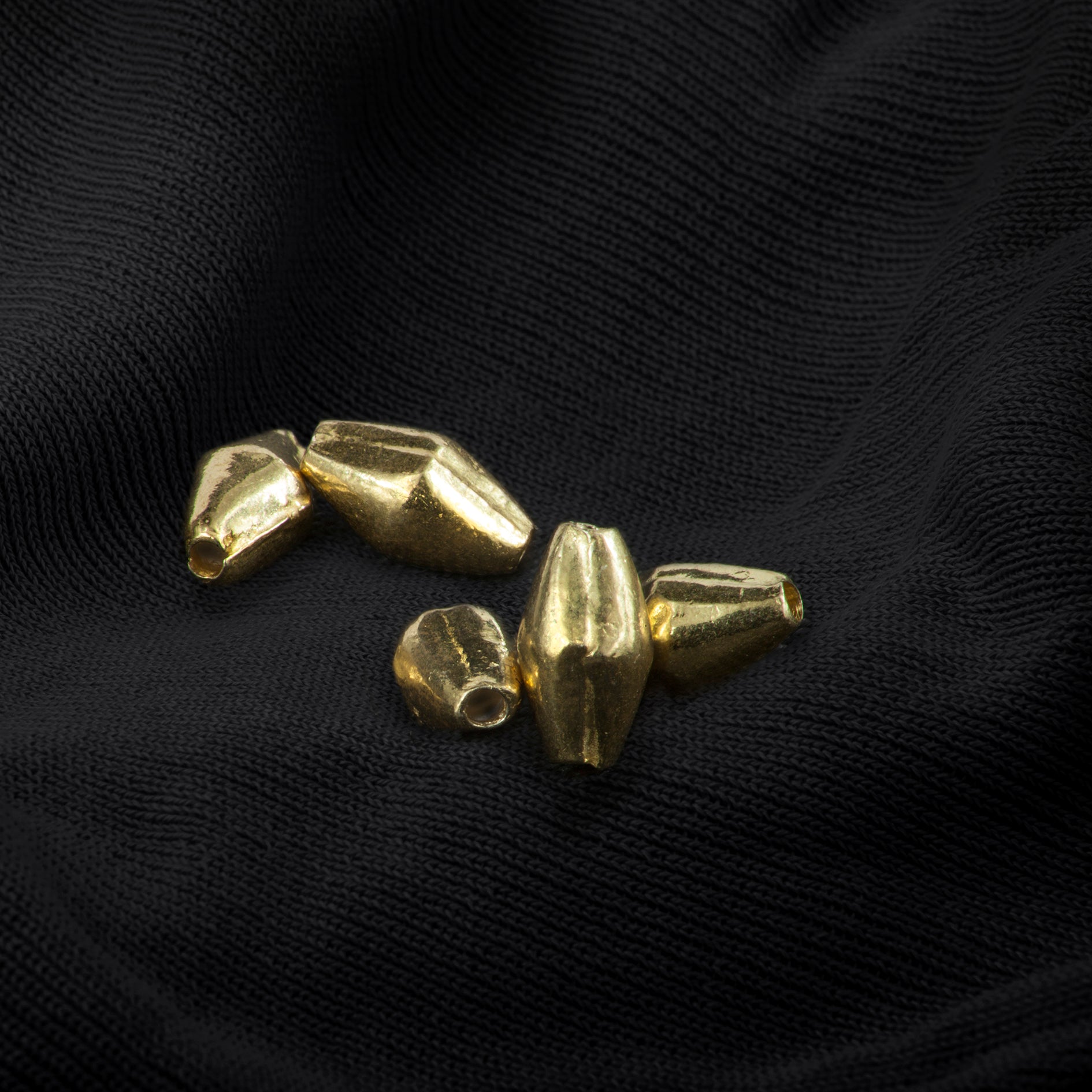Small Dholki Spacer Beads in Gold Vermeil