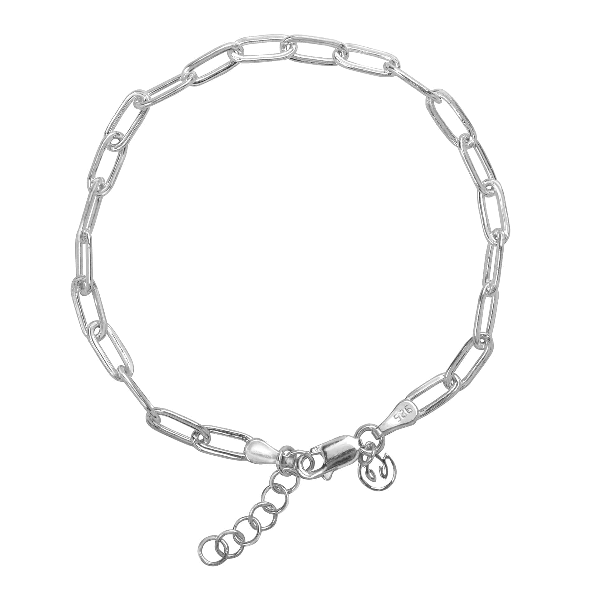 Paper Clip Bracelet In Sterling Silver and Gold Vermeil