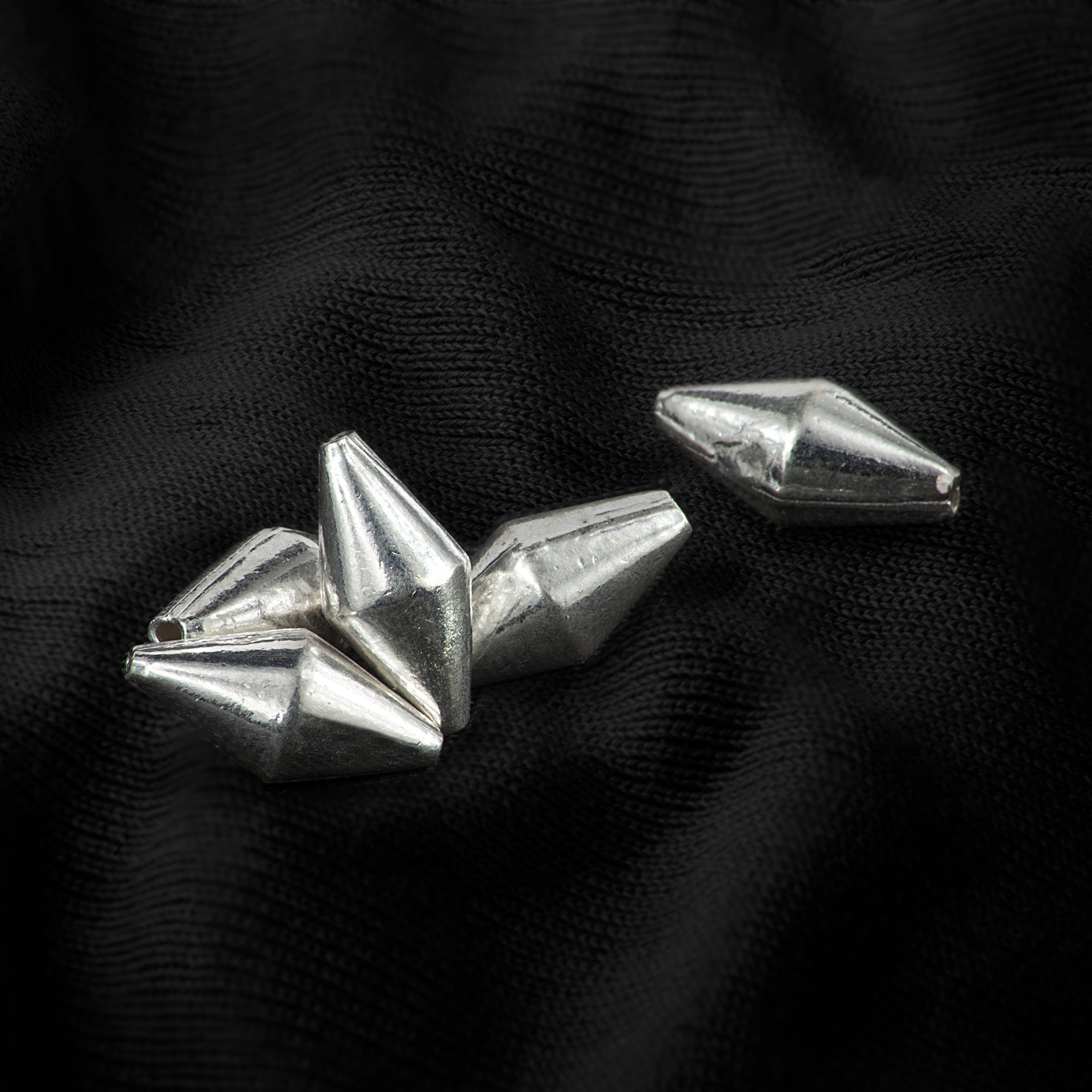 Big Dholki Spacer Beads in Sterling Silver