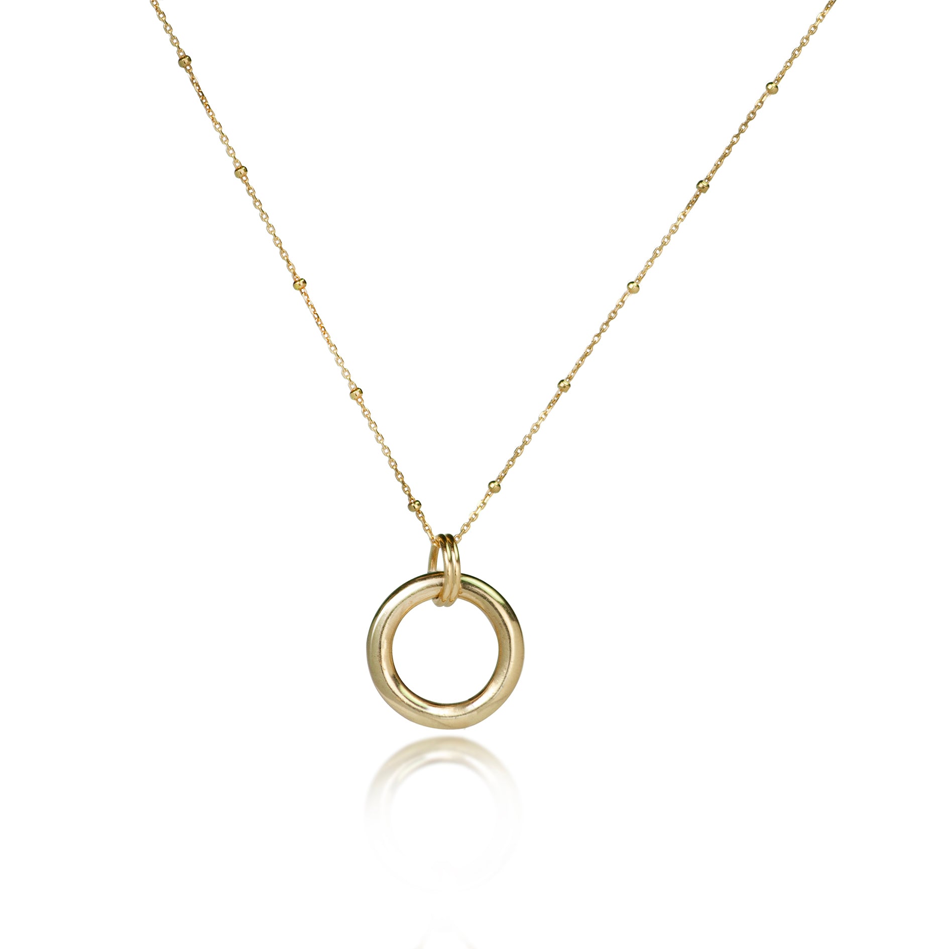 Ether Loop Charm Necklace In Gold Vermeil