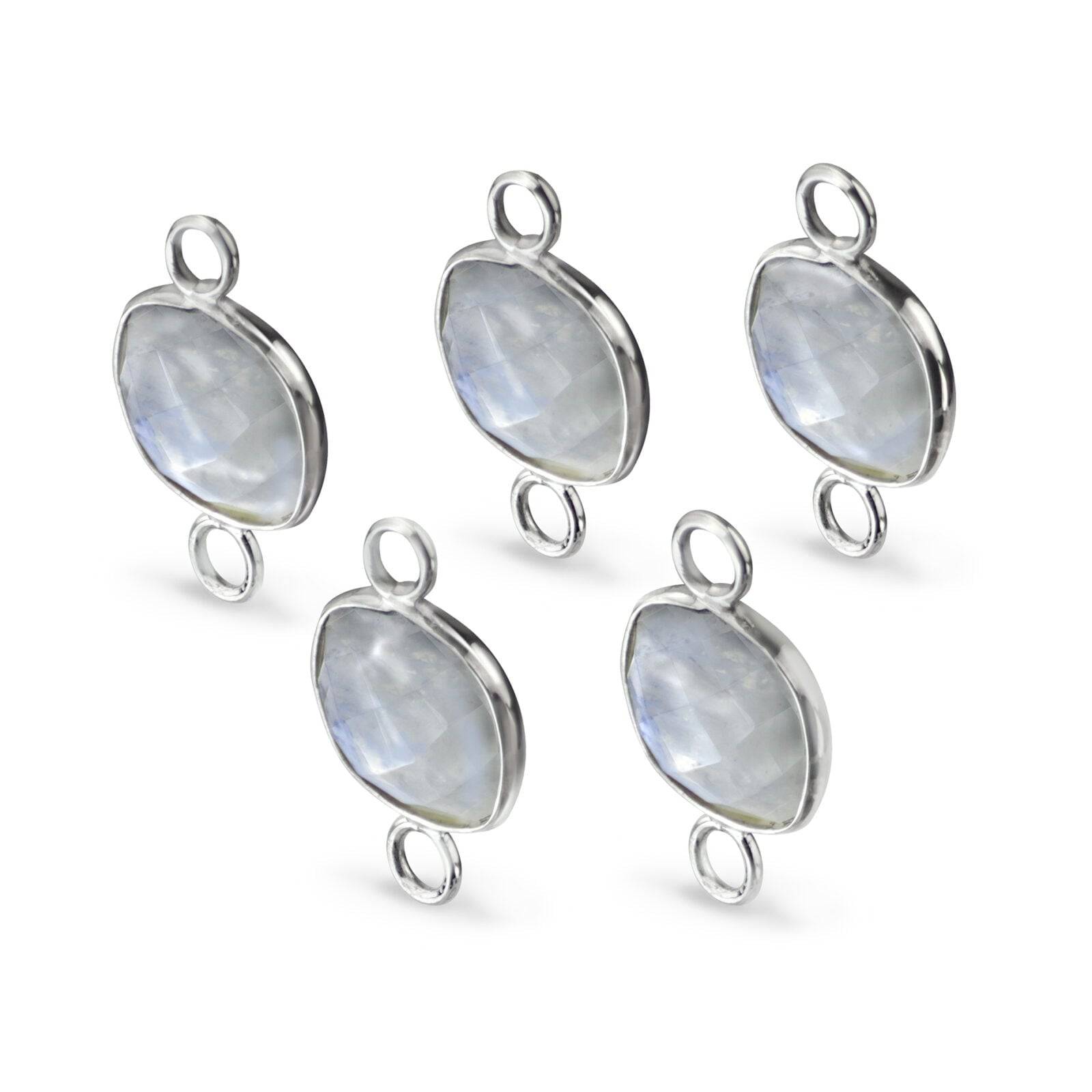 Cushion Shaped 10mm Faceted Moonstone Connectors