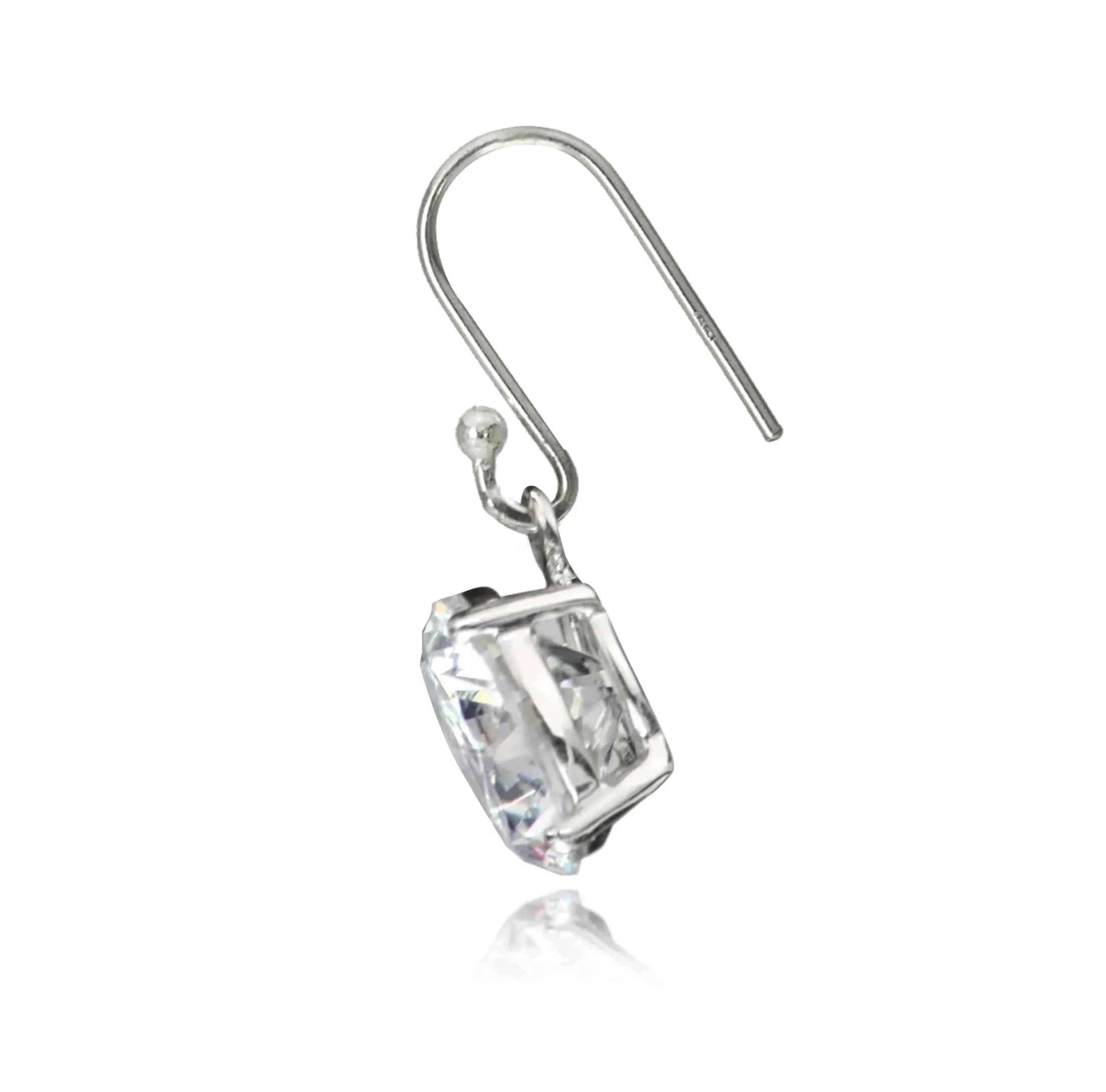 Round Crystal Earrings in Sterling Silver