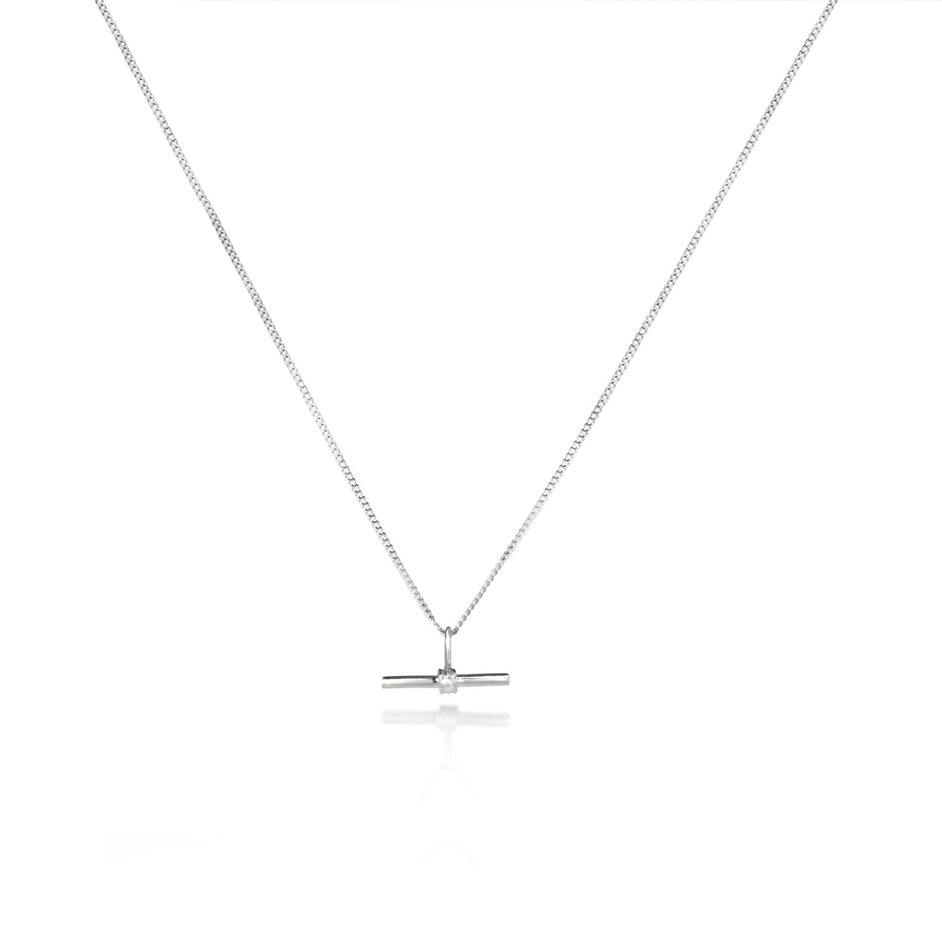 The Equilibrium Bar Charm Necklace In Sterling Silver