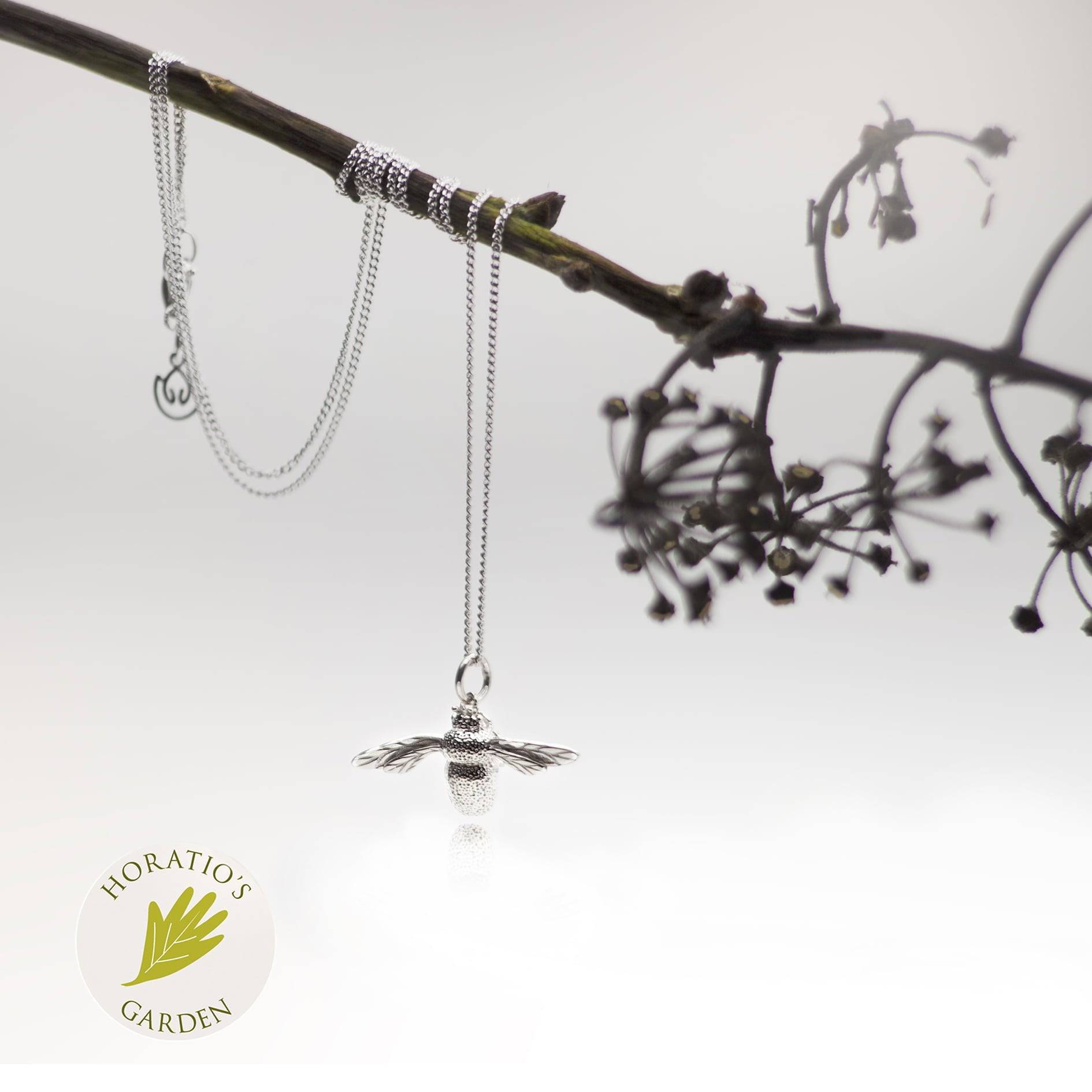 Bee Necklace in Sterling Silver