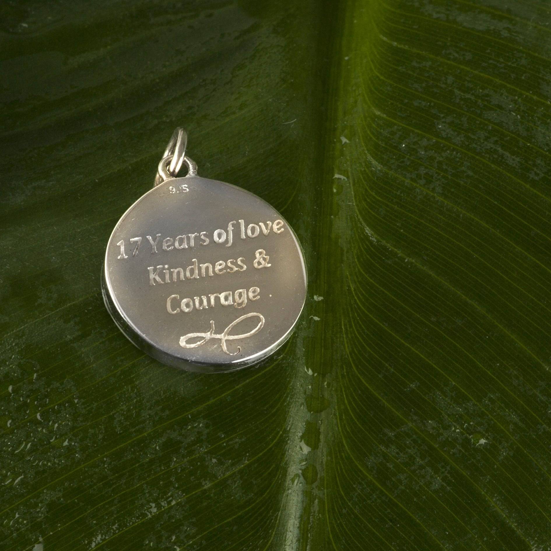 Kindness and Courage Red Enamel Coin with Diamond